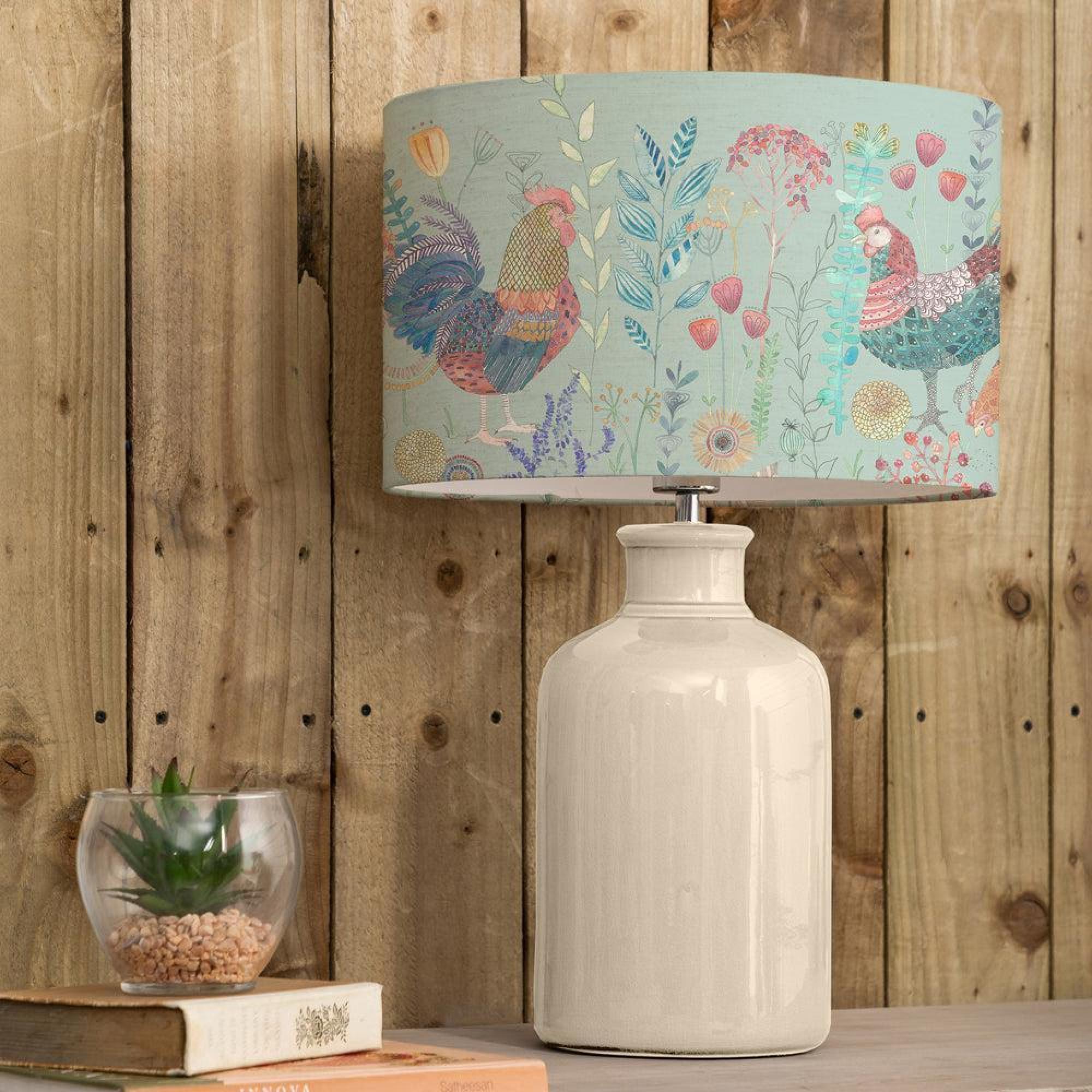 Product photograph of Voyage Maison Bilbury Flock Eva Elspeth Cream And Robins Egg Complete Table Lamp from Choice Furniture Superstore.