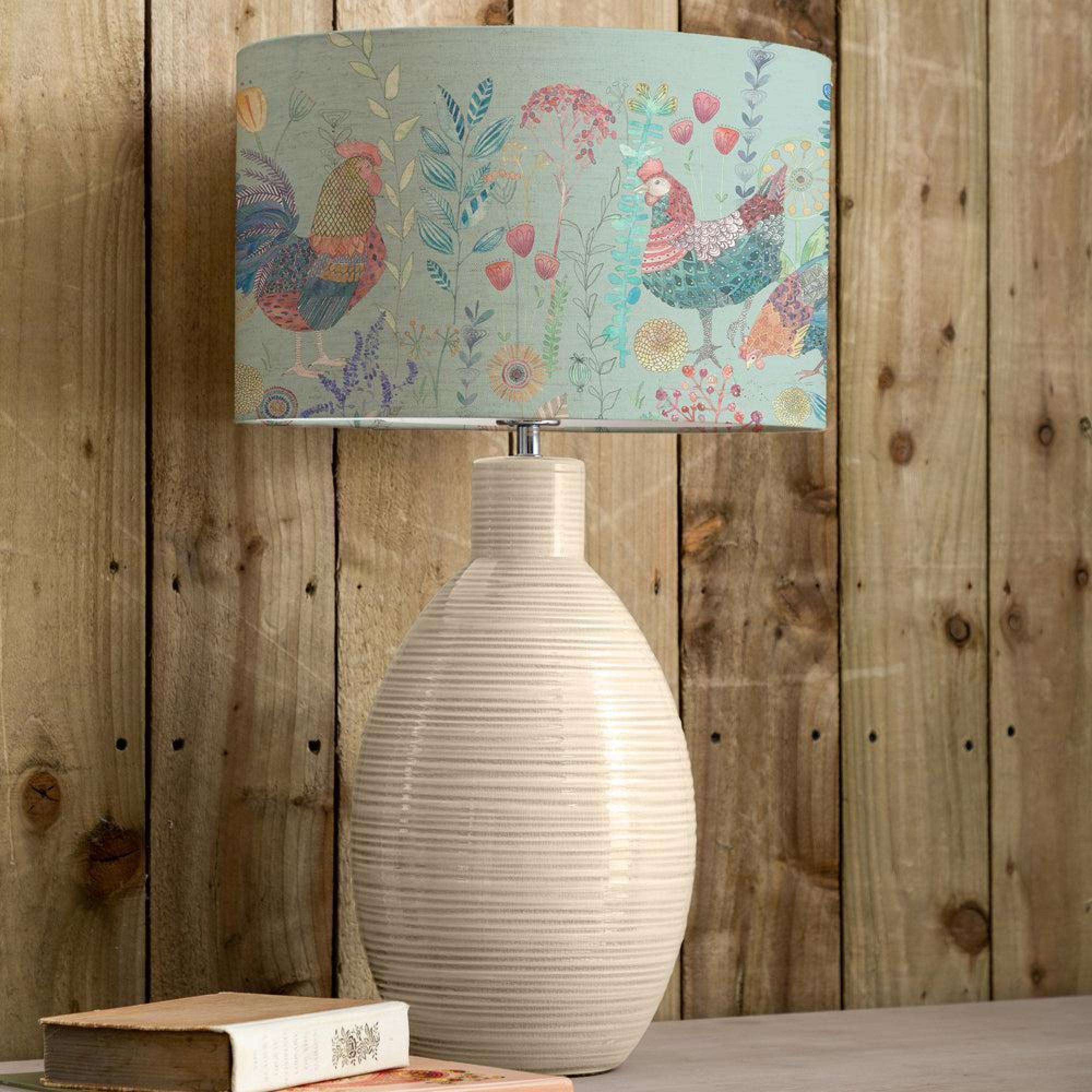 Product photograph of Voyage Maison Bilbury Flock Eva Epona Cream And Robins Egg Complete Table Lamp from Choice Furniture Superstore.