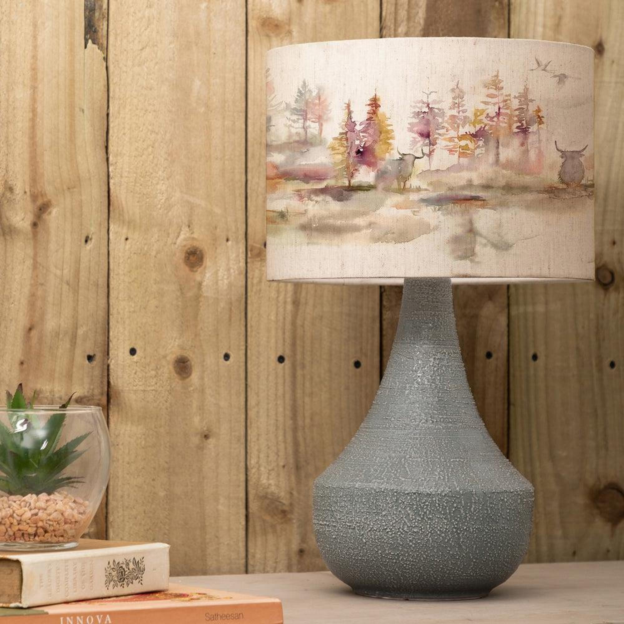 Product photograph of Voyage Maison Caledonian Forest Eva Agri Grey And Linen Complete Table Lamp from Choice Furniture Superstore.