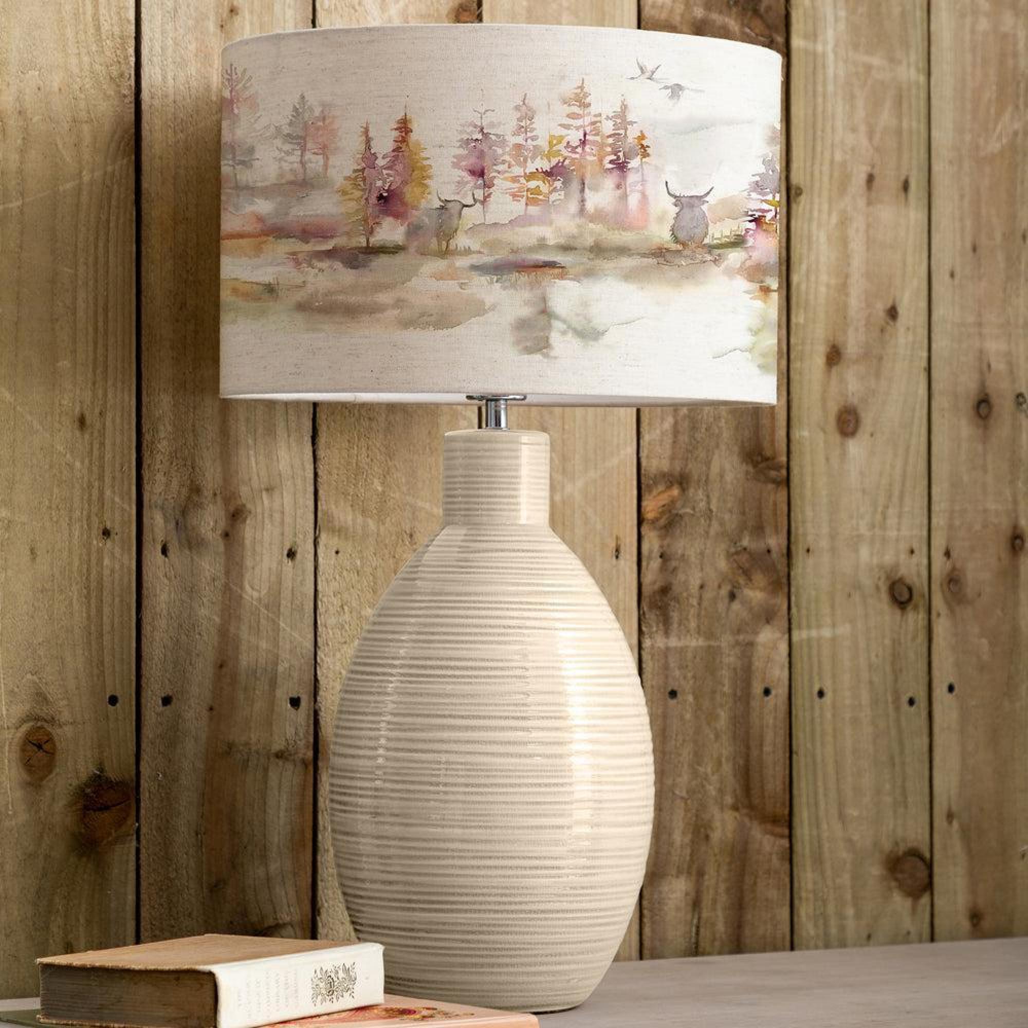 Product photograph of Voyage Maison Caledonian Forest Eva Epona Cream And Linen Complete Table Lamp from Choice Furniture Superstore.