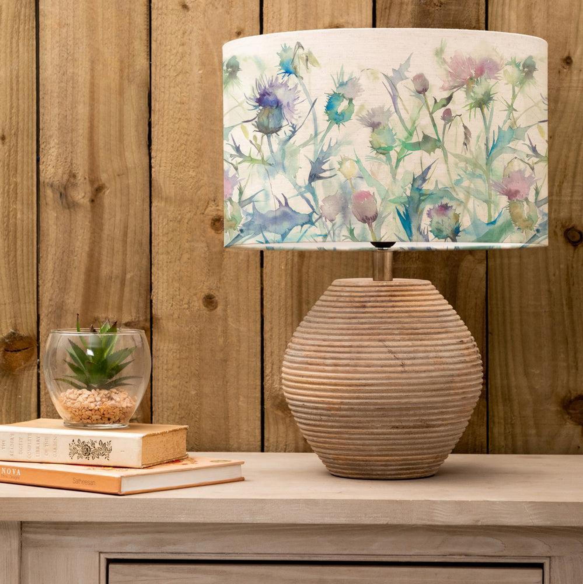 Product photograph of Voyage Maison Cirsium Eva Cerys White And Damson Complete Table Lamp from Choice Furniture Superstore.