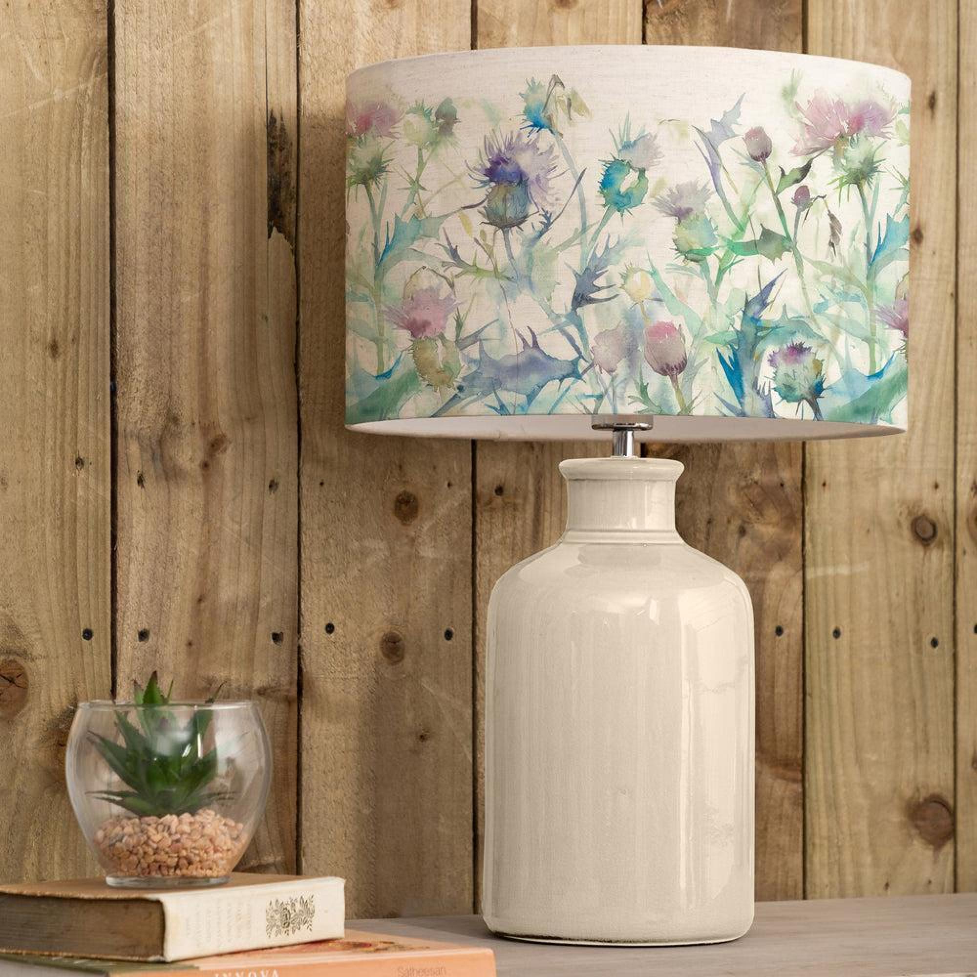 Product photograph of Voyage Maison Cirsium Eva Elspeth Cream And Damson Complete Table Lamp from Choice Furniture Superstore.