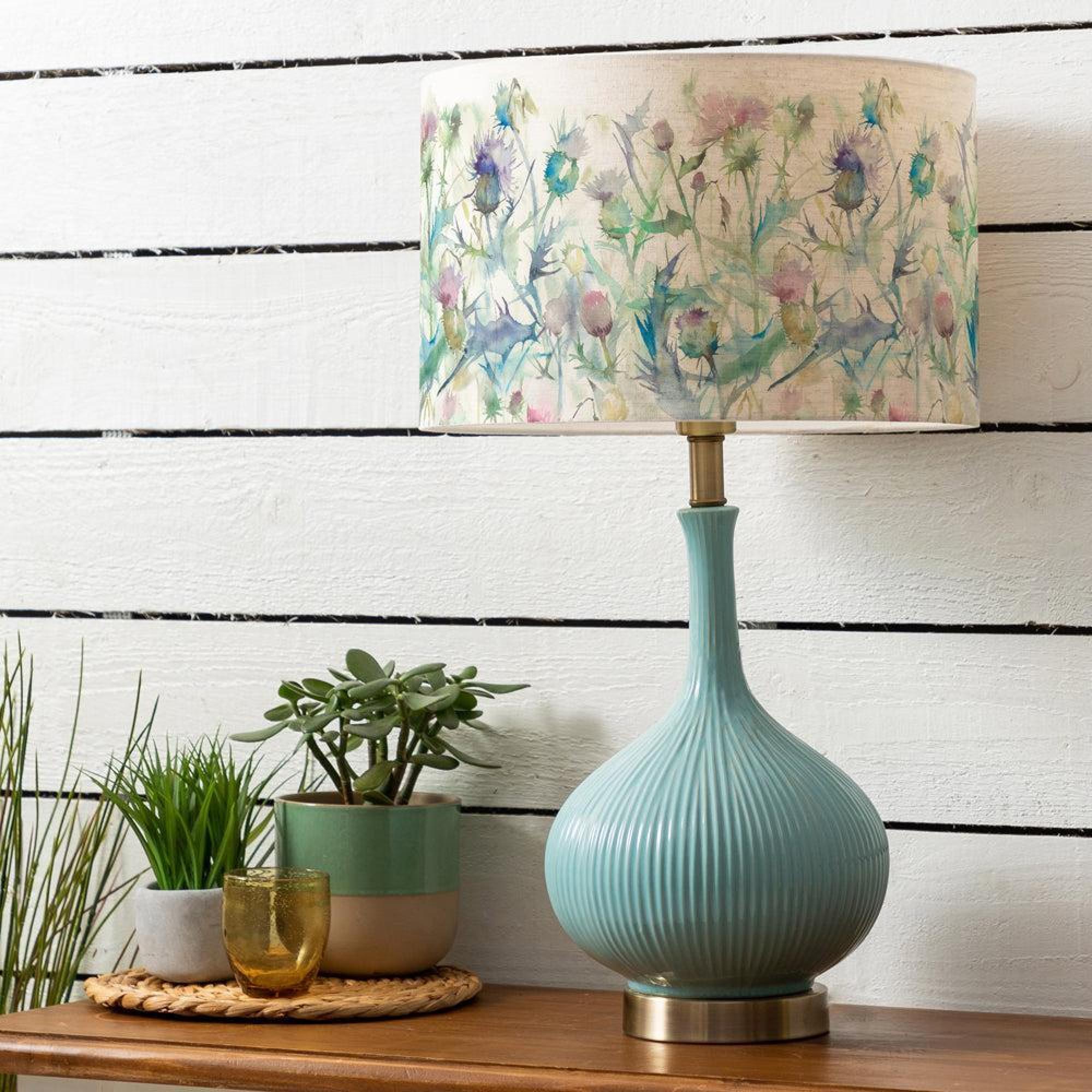 Product photograph of Voyage Maison Cirsium Eva Ursula Aqua And Damson Complete Table Lamp from Choice Furniture Superstore.