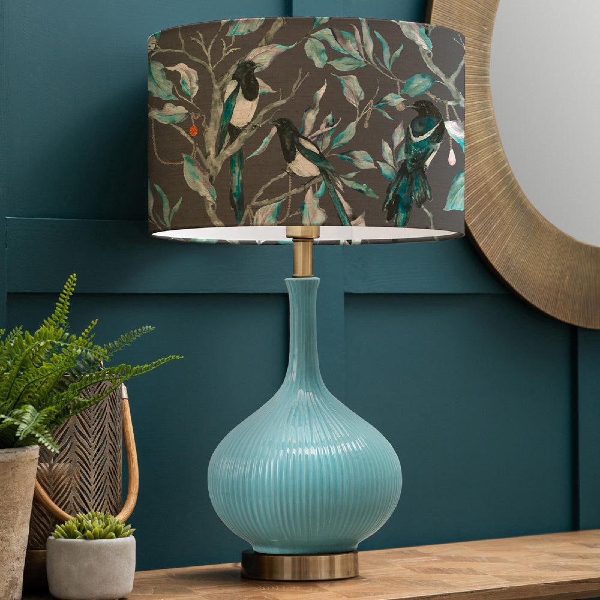 Product photograph of Voyage Maison Collector Eva Ursula Aqua And Onyx Complete Table Lamp from Choice Furniture Superstore.