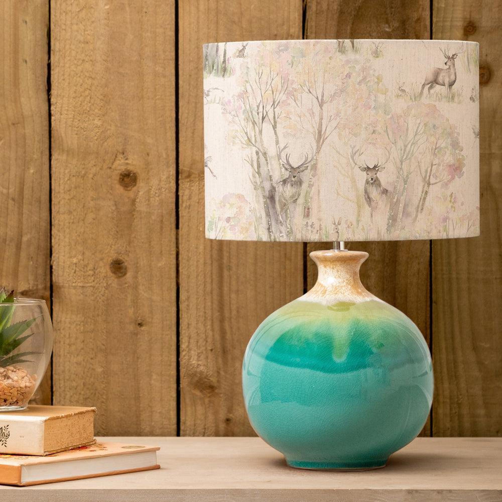 Product photograph of Voyage Maison Enchanted Forest Eva Neso Aqua And Forest Complete Table Lamp from Choice Furniture Superstore.