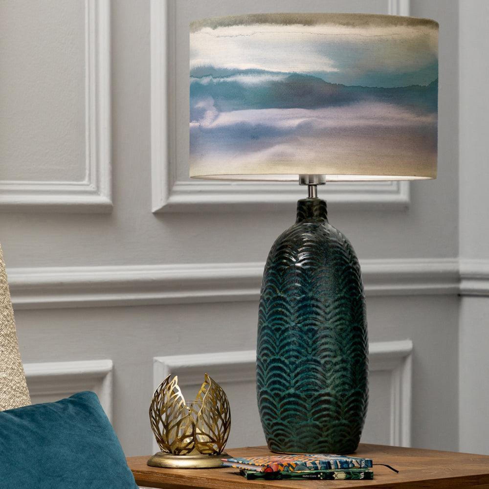 Product photograph of Voyage Maison Fjord Eva Jadis Aqua And Loch Complete Table Lamp from Choice Furniture Superstore.