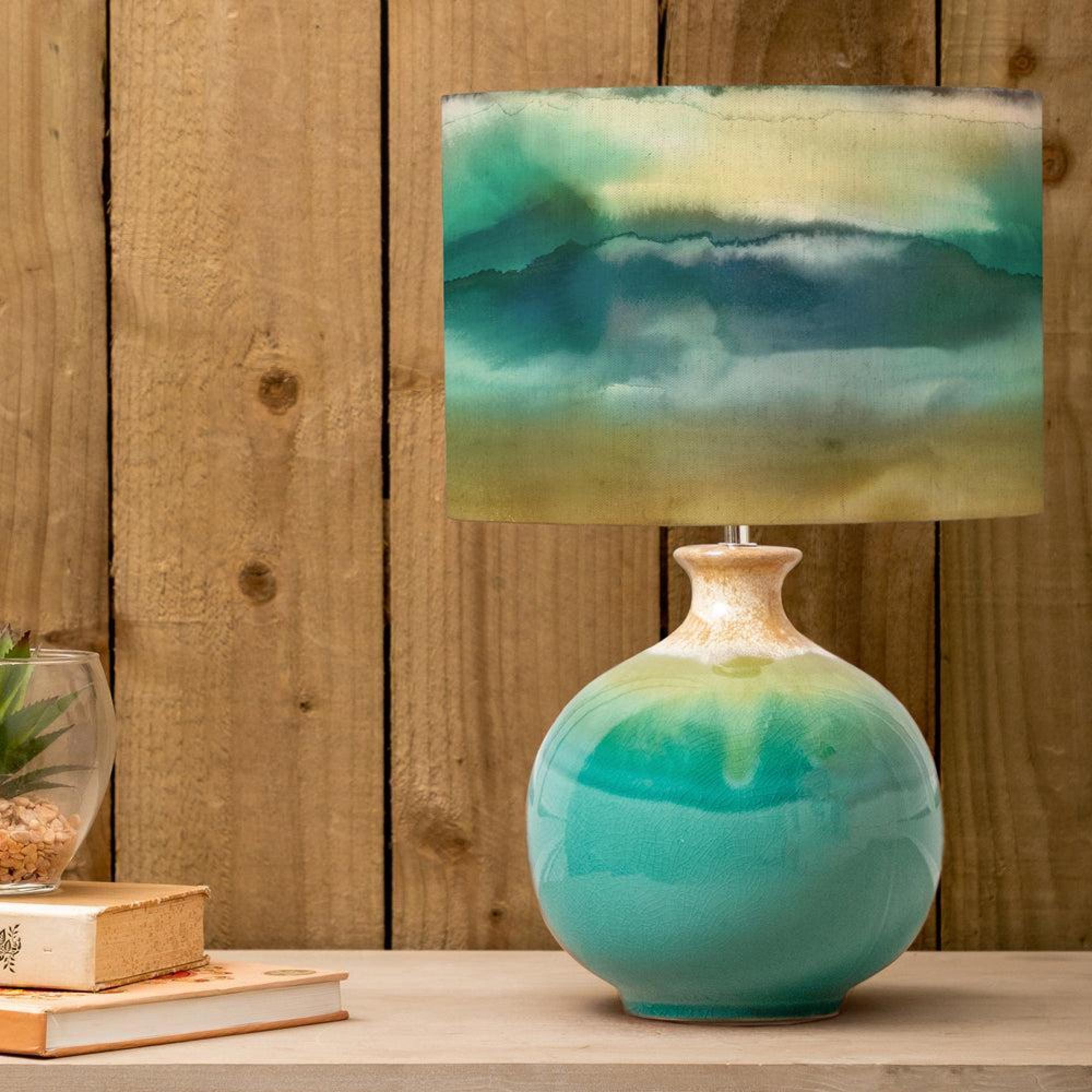 Product photograph of Voyage Maison Fjord Eva Neso Aqua And Jade Complete Table Lamp from Choice Furniture Superstore.