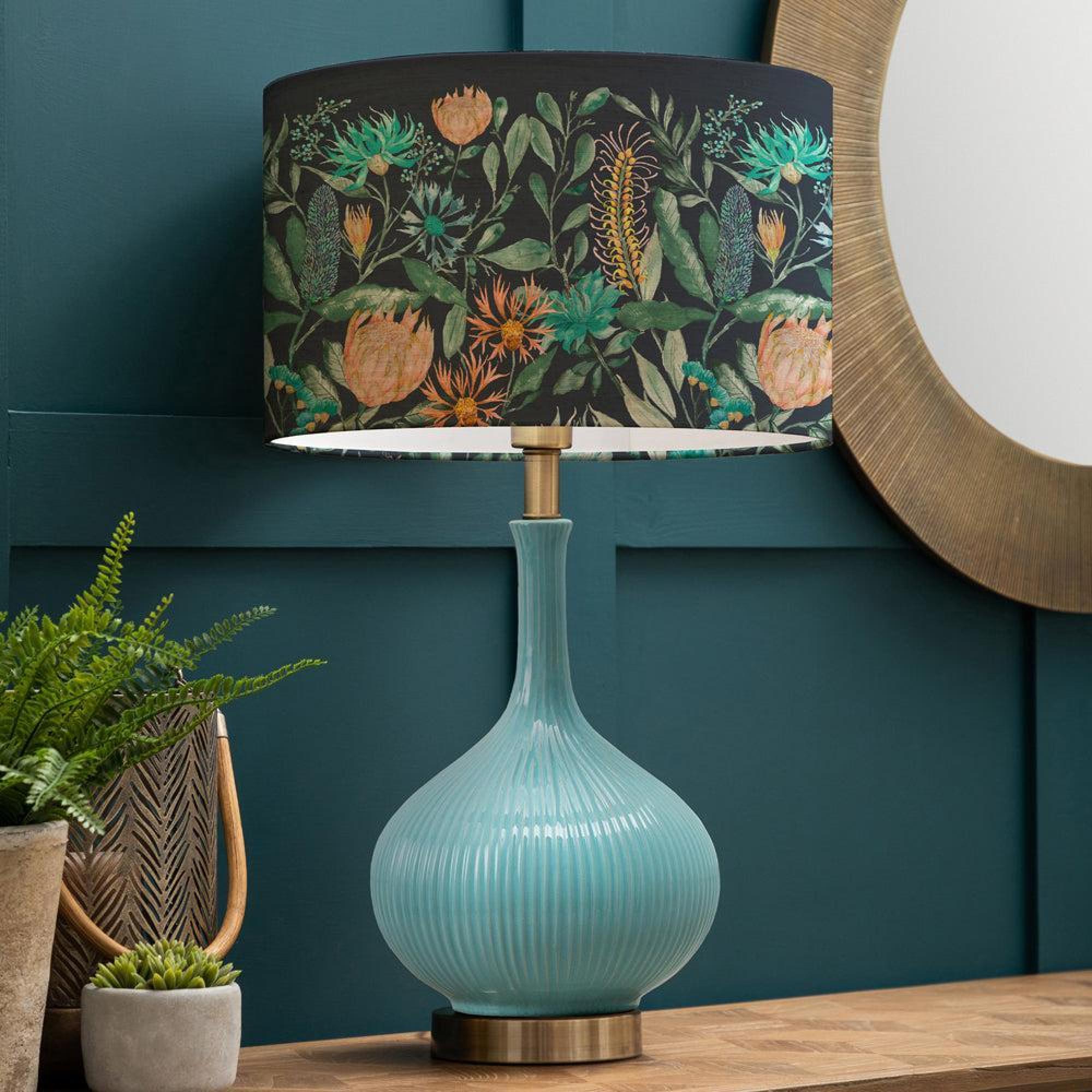 Product photograph of Voyage Maison Fortazela Eva Ursula Aqua And Sapphire Complete Table Lamp from Choice Furniture Superstore.