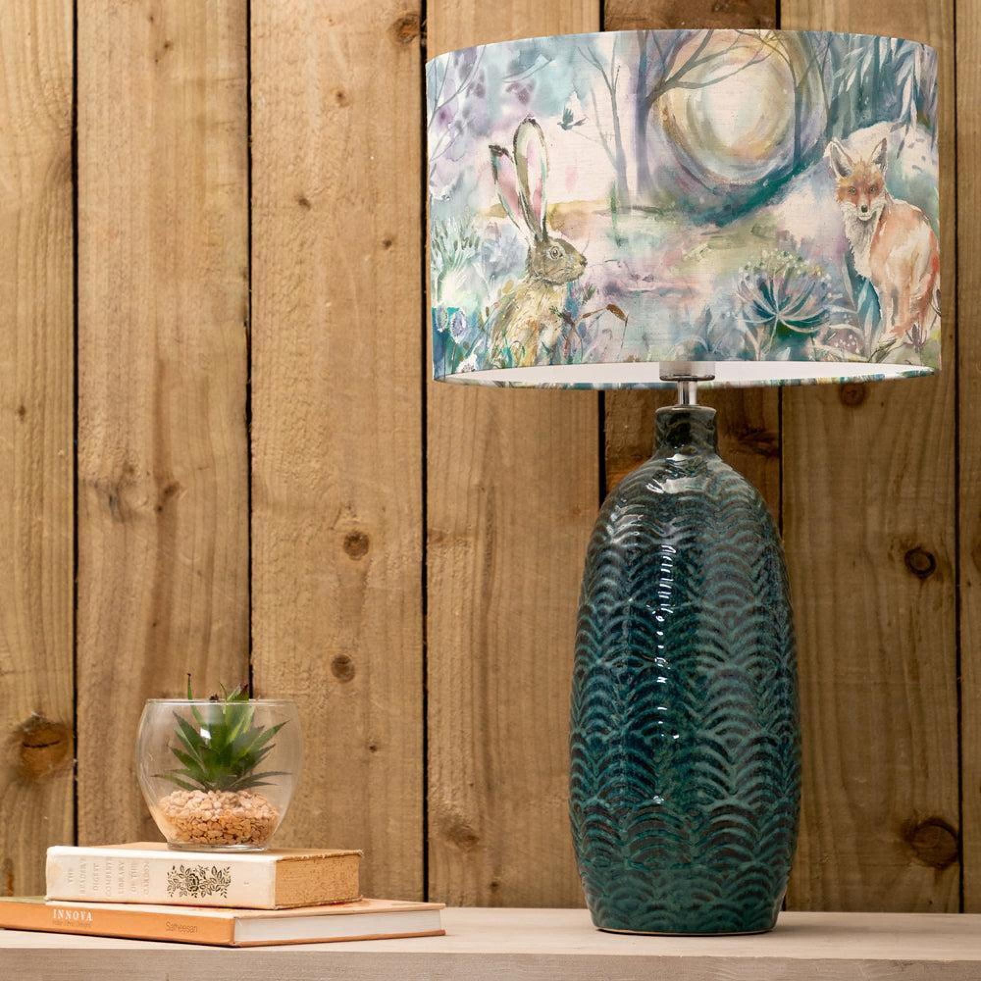 Product photograph of Voyage Maison Fox And Hare Eva Jadis Aqua And Linen Complete Table Lamp from Choice Furniture Superstore.