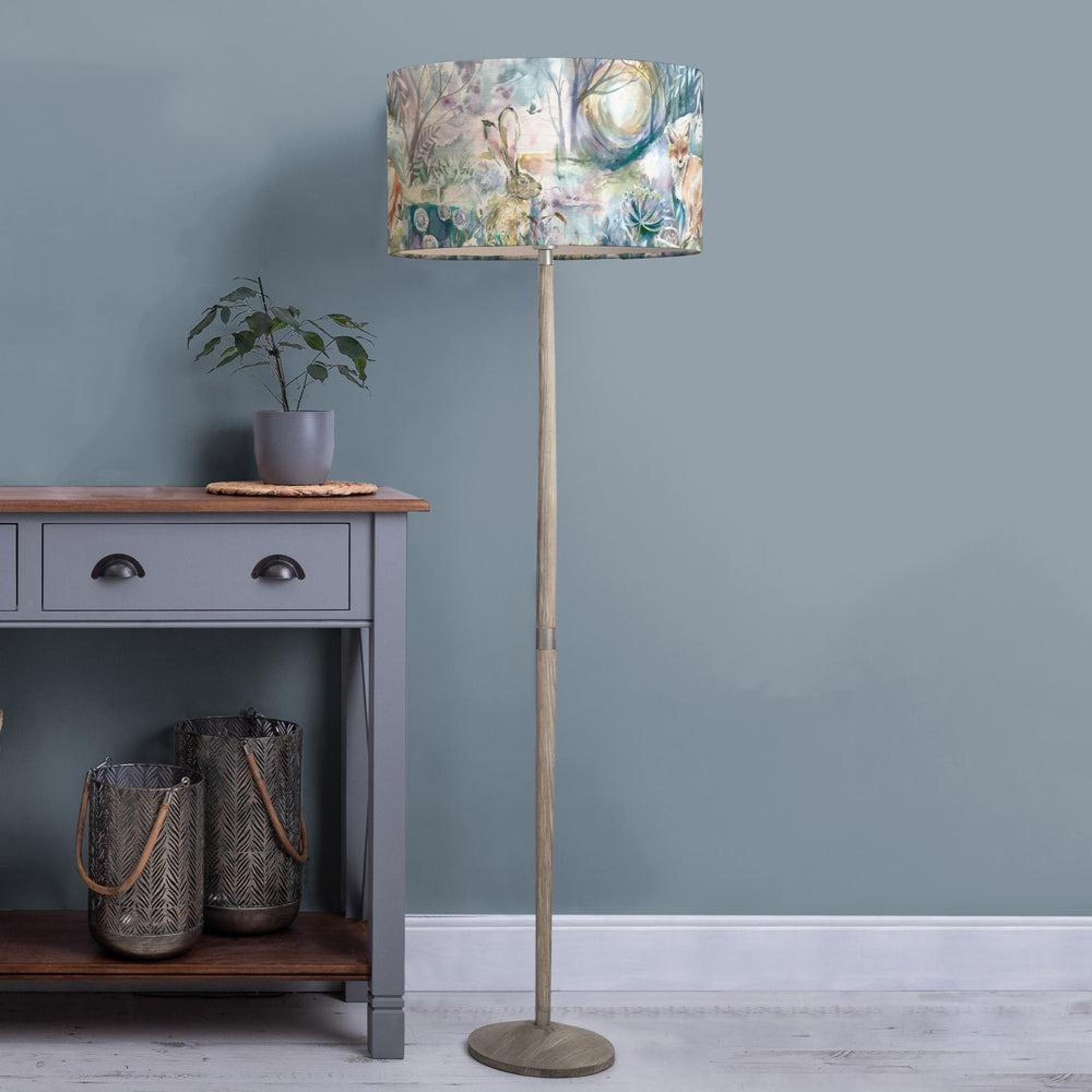 Product photograph of Voyage Maison Fox And Hare Eva Solensis Grey And Linen Complete Floor Lamp from Choice Furniture Superstore.