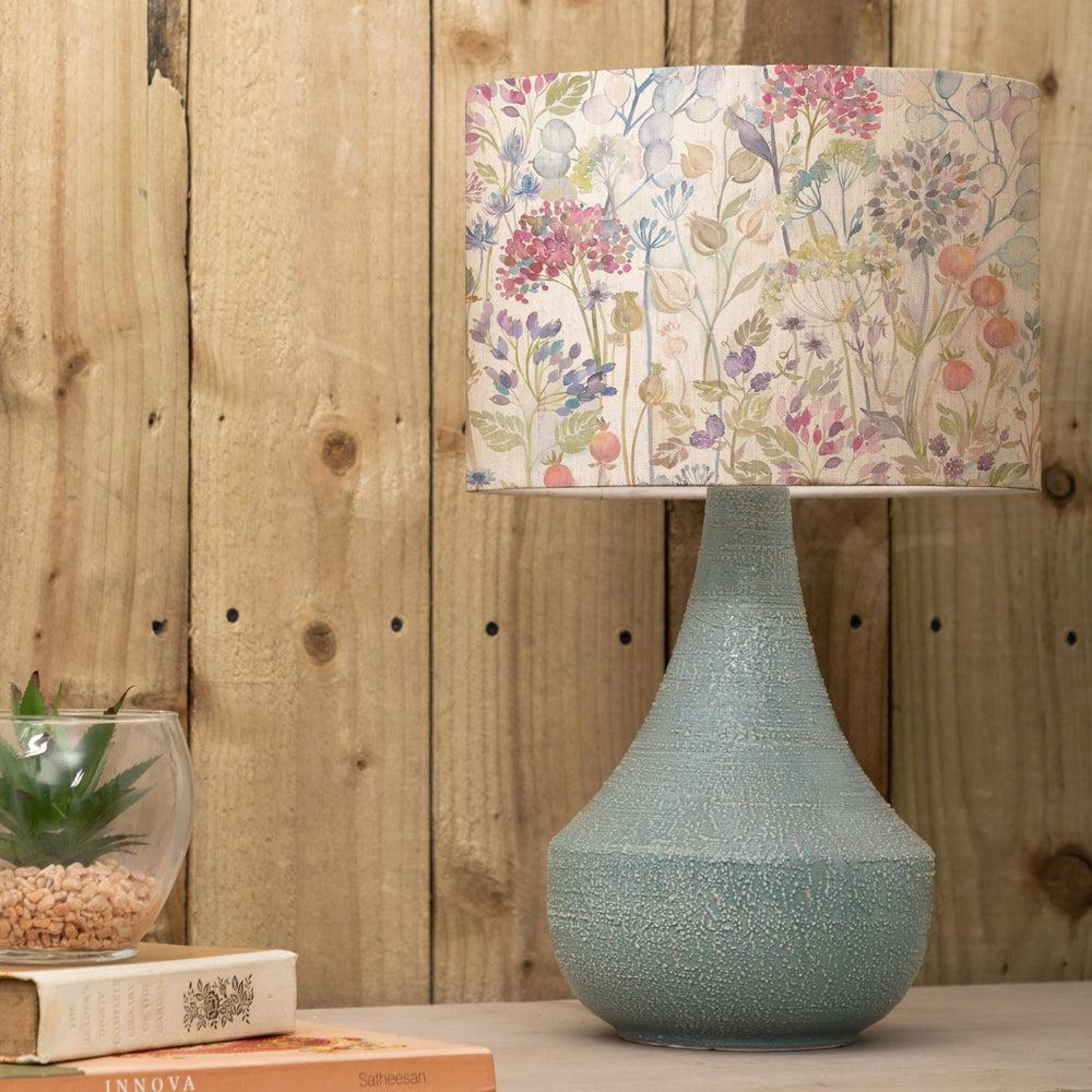 Product photograph of Voyage Maison Hedgerow Eva Agri Teal And Linen Complete Table Lamp from Choice Furniture Superstore.