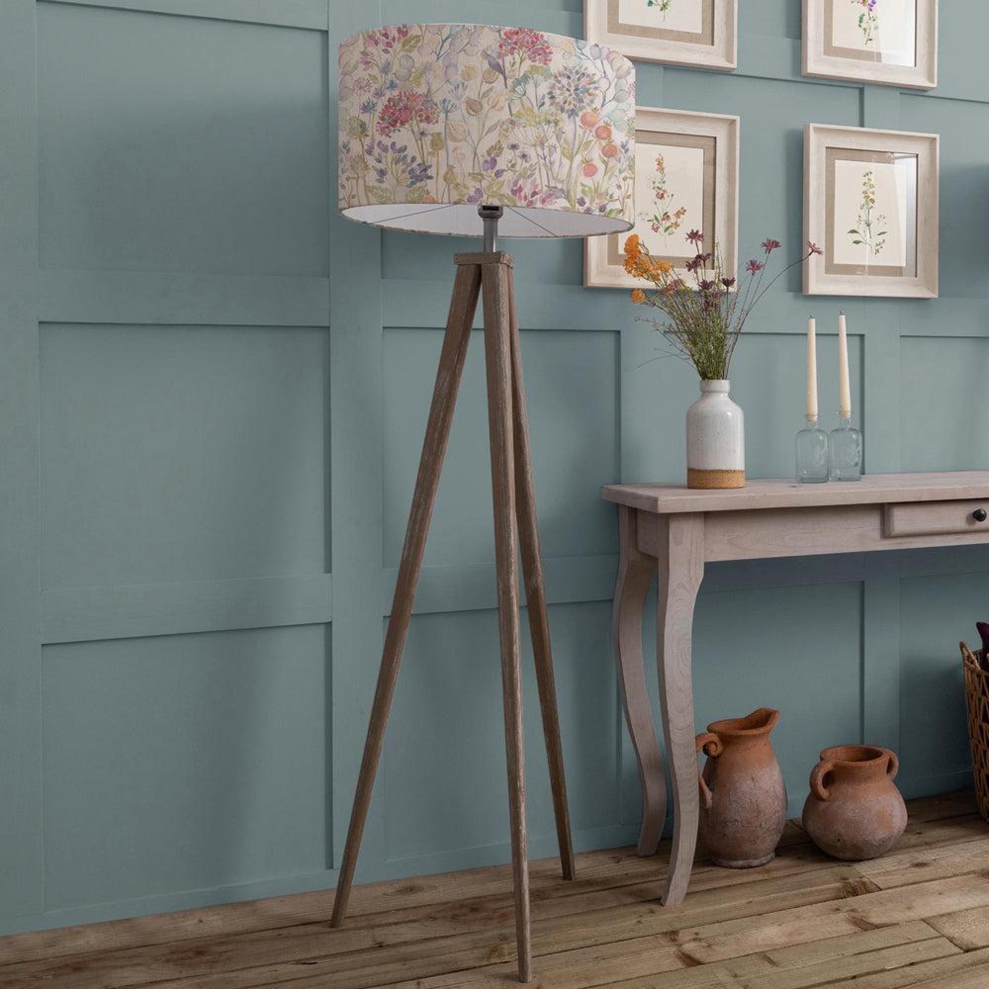 Product photograph of Voyage Maison Hedgerow Eva Aratus Grey And Linen Complete Floor Lamp from Choice Furniture Superstore.