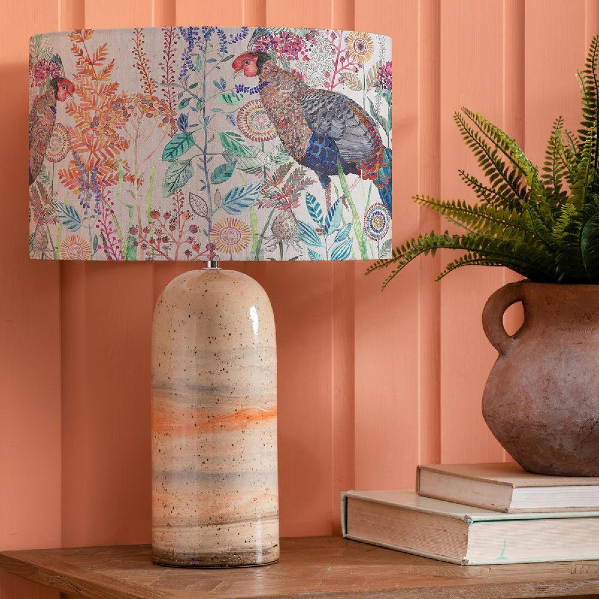 Product photograph of Voyage Maison Lady Amherst Eva Ocefina Sandstone And Linen Complete Table Lamp from Choice Furniture Superstore.