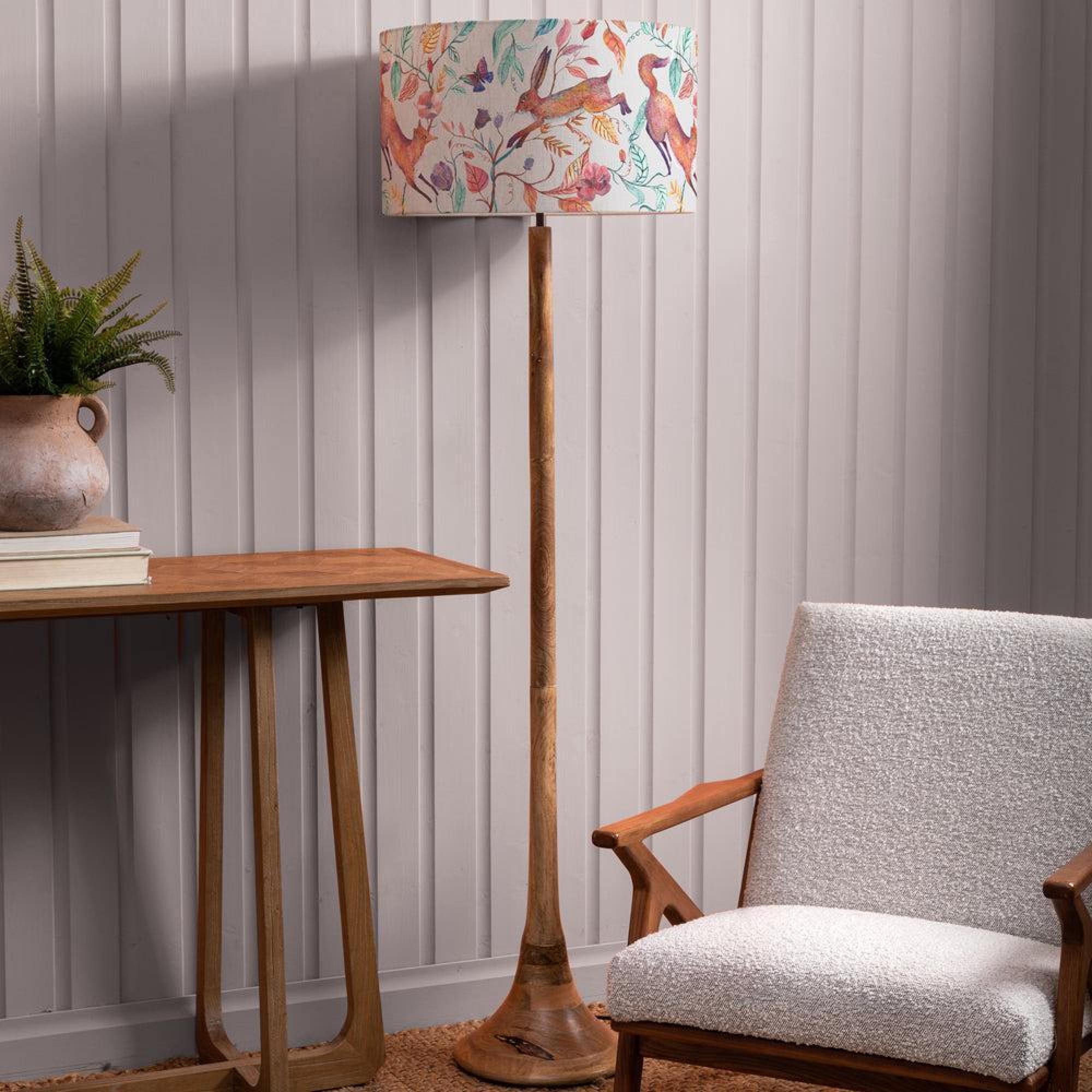Product photograph of Voyage Maison Leaping Into The Fauna Eva Kinross Mango And Linen Complete Floor Lamp from Choice Furniture Superstore.