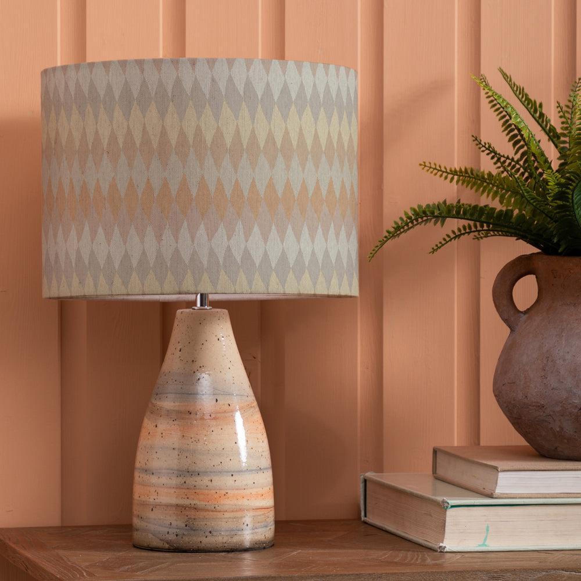 Product photograph of Voyage Maison Mesa Eva Japura Sandstone And Sand Complete Table Lamp from Choice Furniture Superstore.