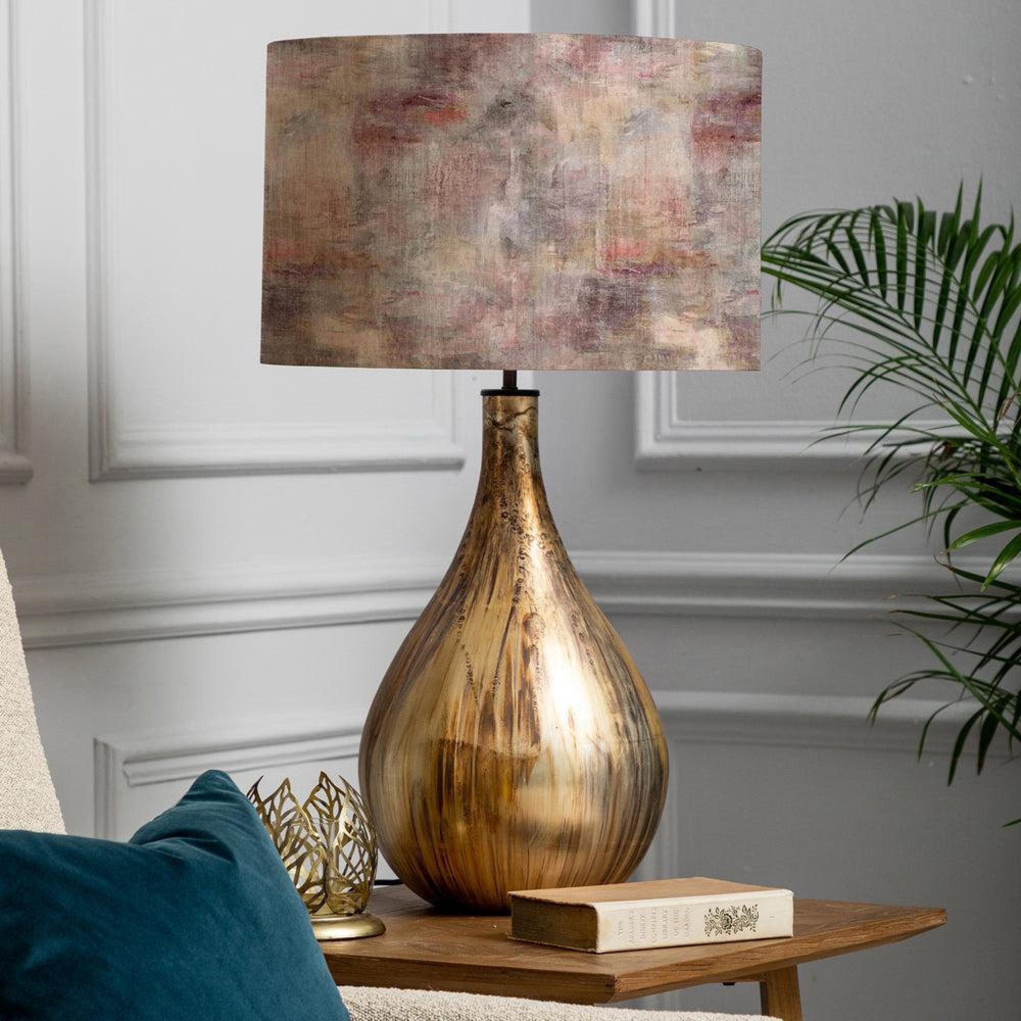 Product photograph of Voyage Maison Monet Eva Allegra Glass And Amber Complete Table Lamp from Choice Furniture Superstore.