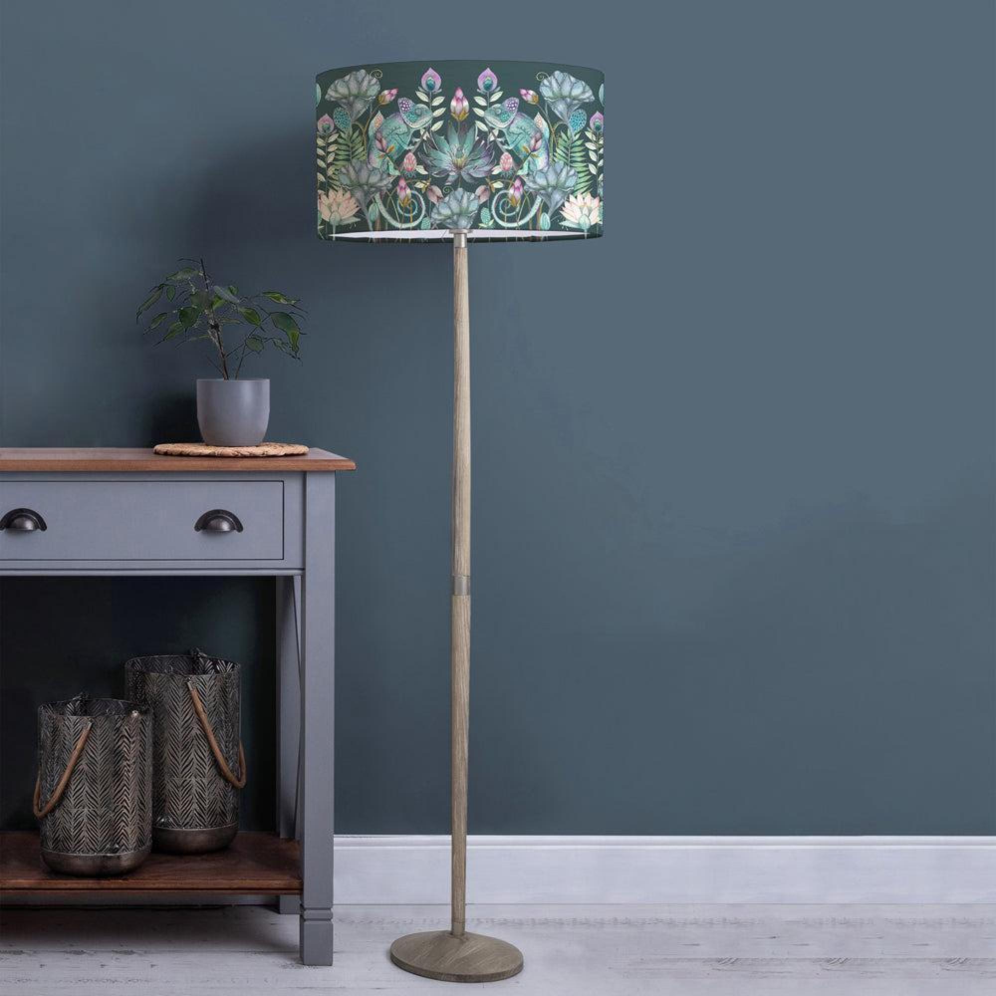 Product photograph of Voyage Maison Osawi Eva Solensis Grey And Emerald Complete Floor Lamp from Choice Furniture Superstore.