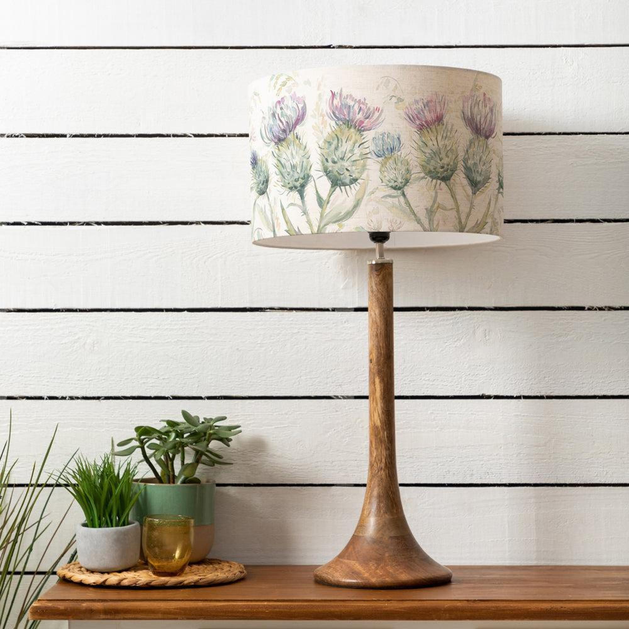Product photograph of Voyage Maison Thistle Glen Eva Kinross Mango And Linen Complete Table Lamp from Choice Furniture Superstore.