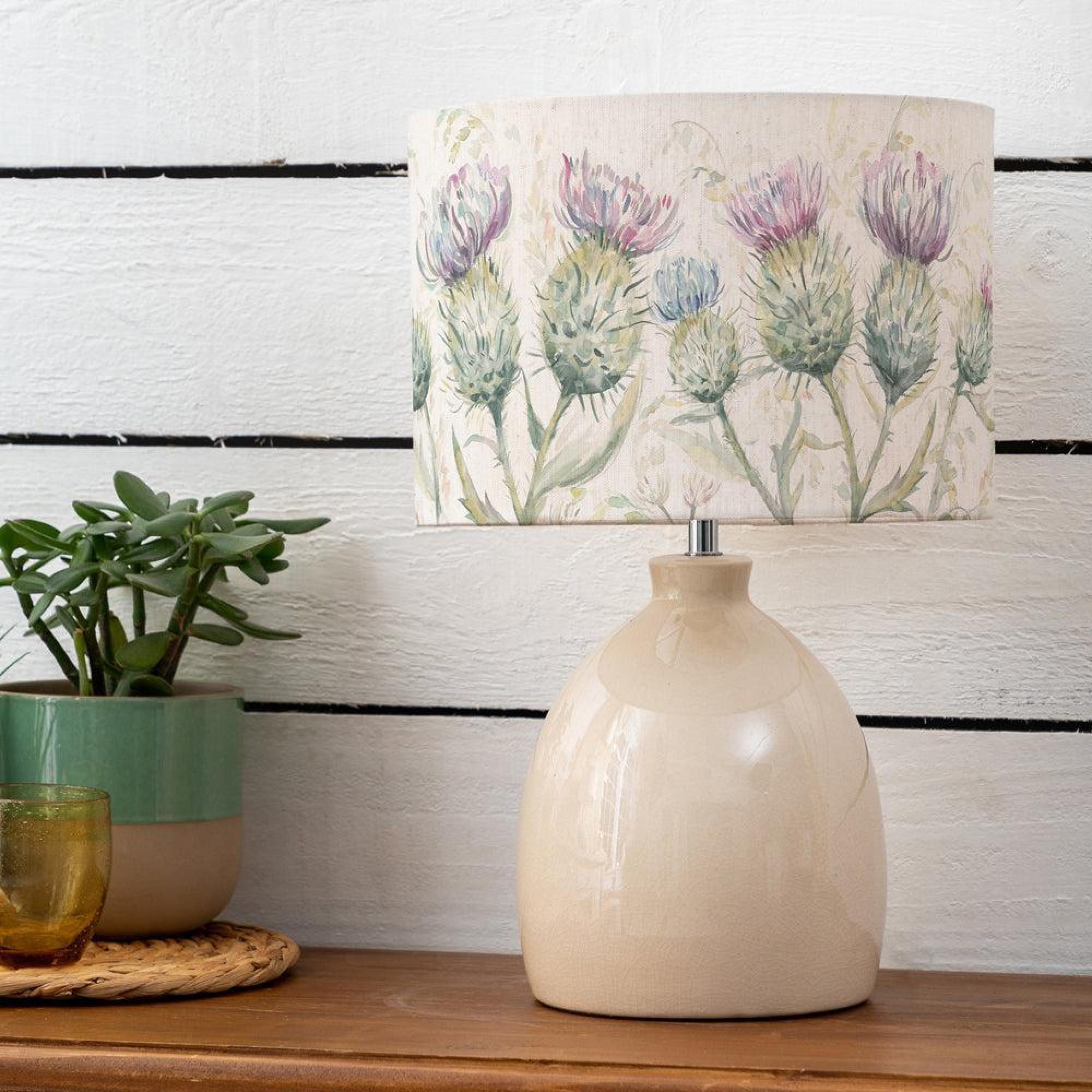 Product photograph of Voyage Maison Thistle Glen Eva Leura Cream And Linen Complete Table Lamp from Choice Furniture Superstore.