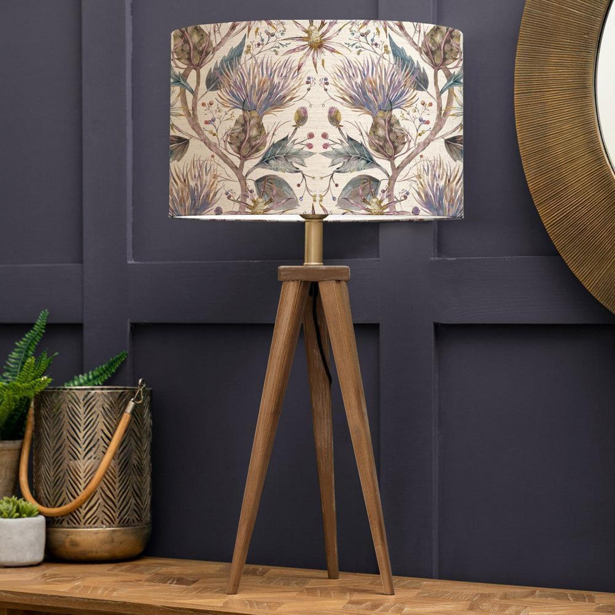 Product photograph of Voyage Maison Varys Eva Aratus Nut And Pastel Linen Complete Table Lamp from Choice Furniture Superstore.