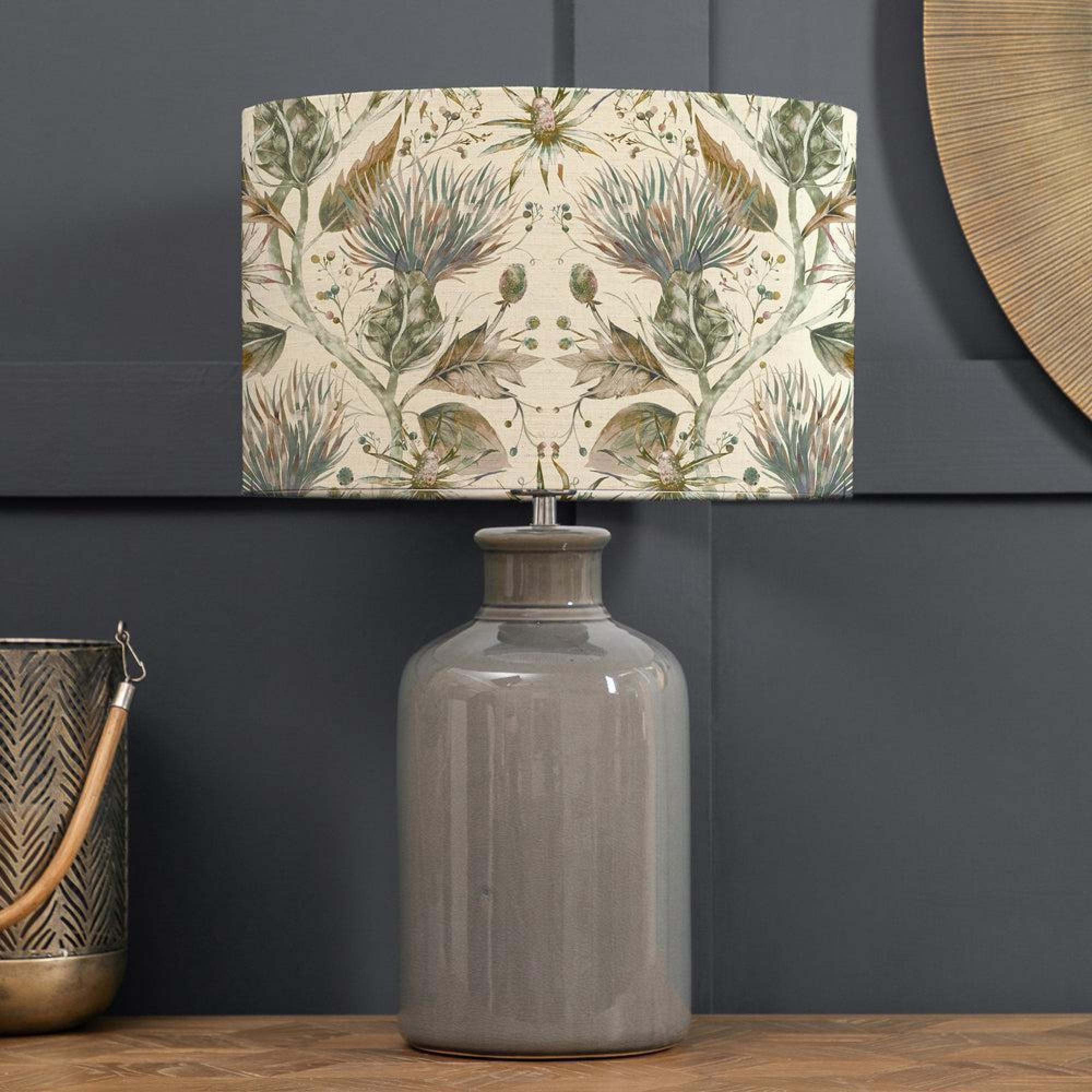 Product photograph of Voyage Maison Varys Eva Elspeth Grey And Auburn Linen Complete Table Lamp from Choice Furniture Superstore.