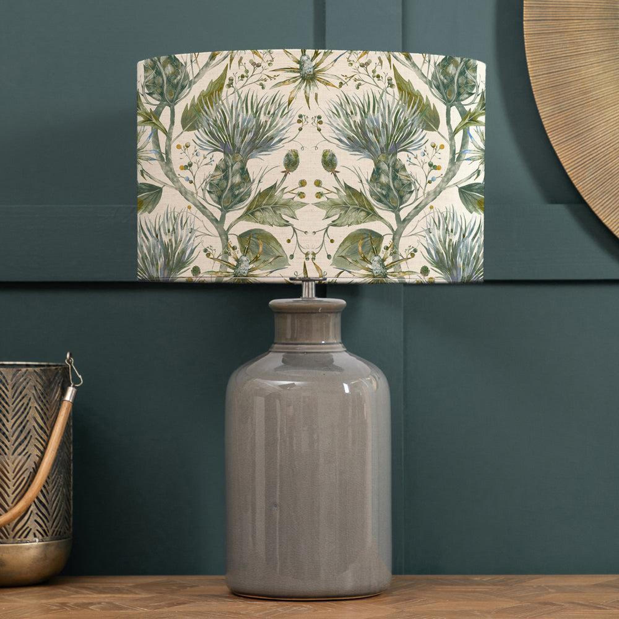 Product photograph of Voyage Maison Varys Eva Elspeth Grey And Lichen Linen Complete Table Lamp from Choice Furniture Superstore.