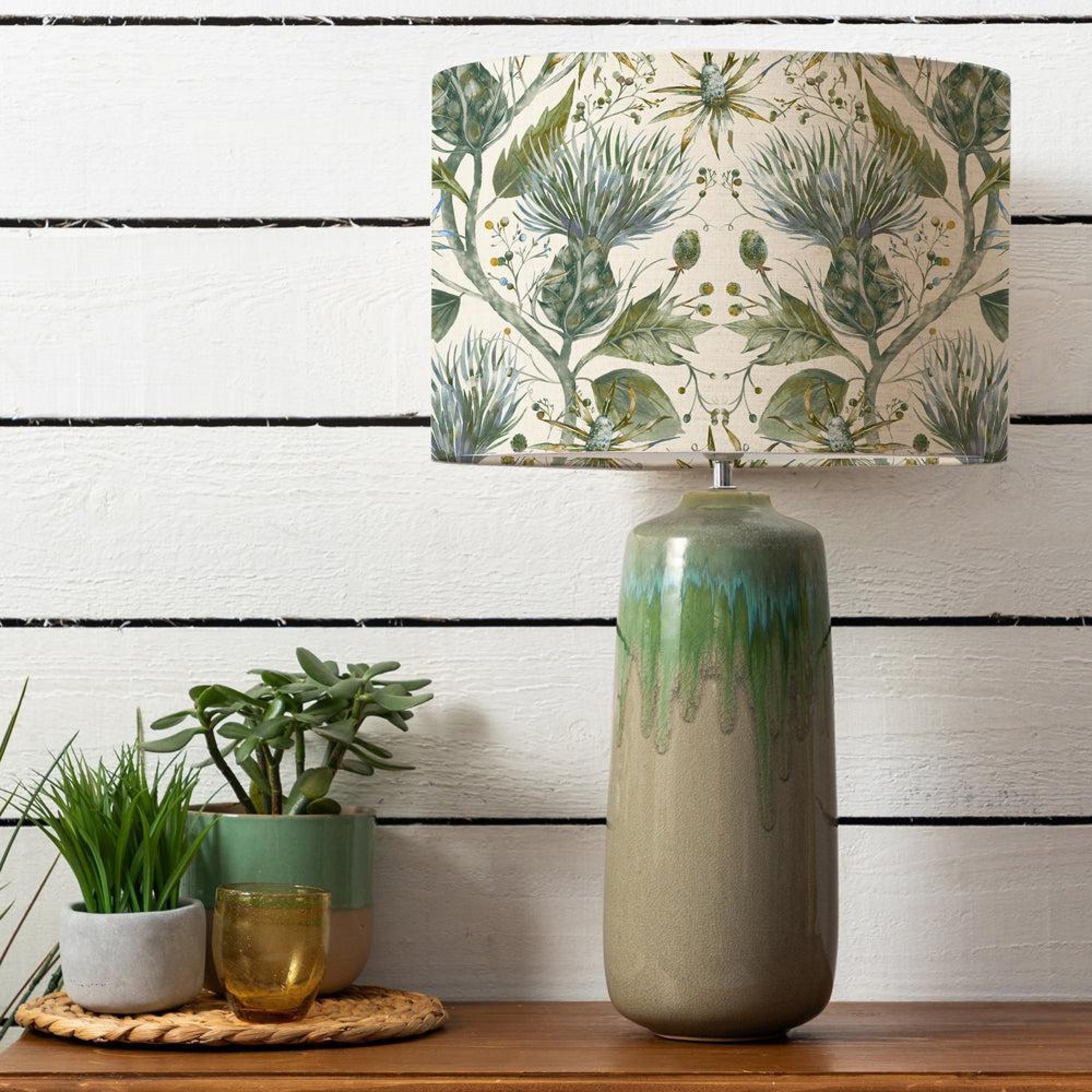 Product photograph of Voyage Maison Varys Eva Neo Jade And Lichen Linen Complete Table Lamp from Choice Furniture Superstore.