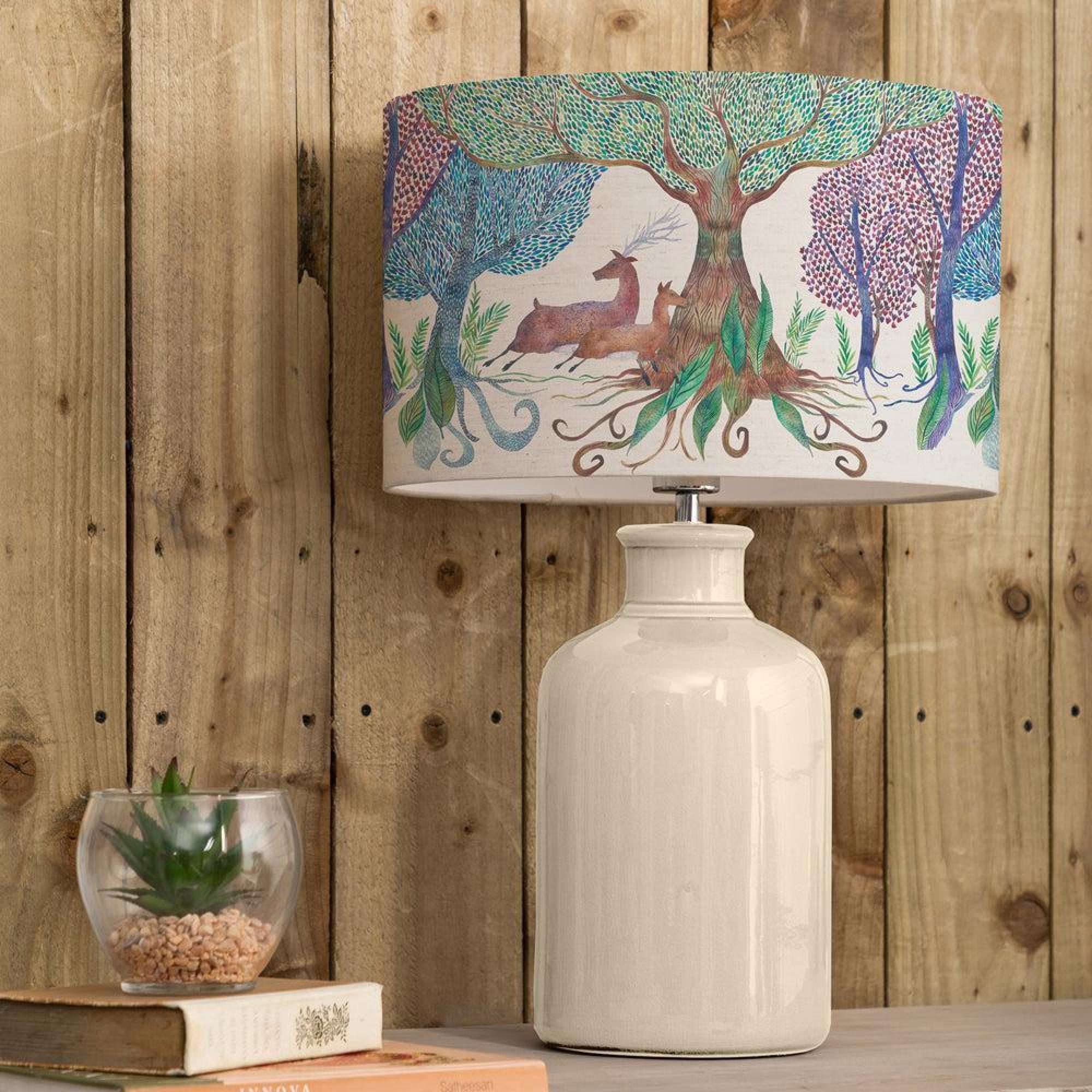 Product photograph of Voyage Maison Willow Woods Eva Elspeth Cream And Linen Complete Table Lamp from Choice Furniture Superstore.