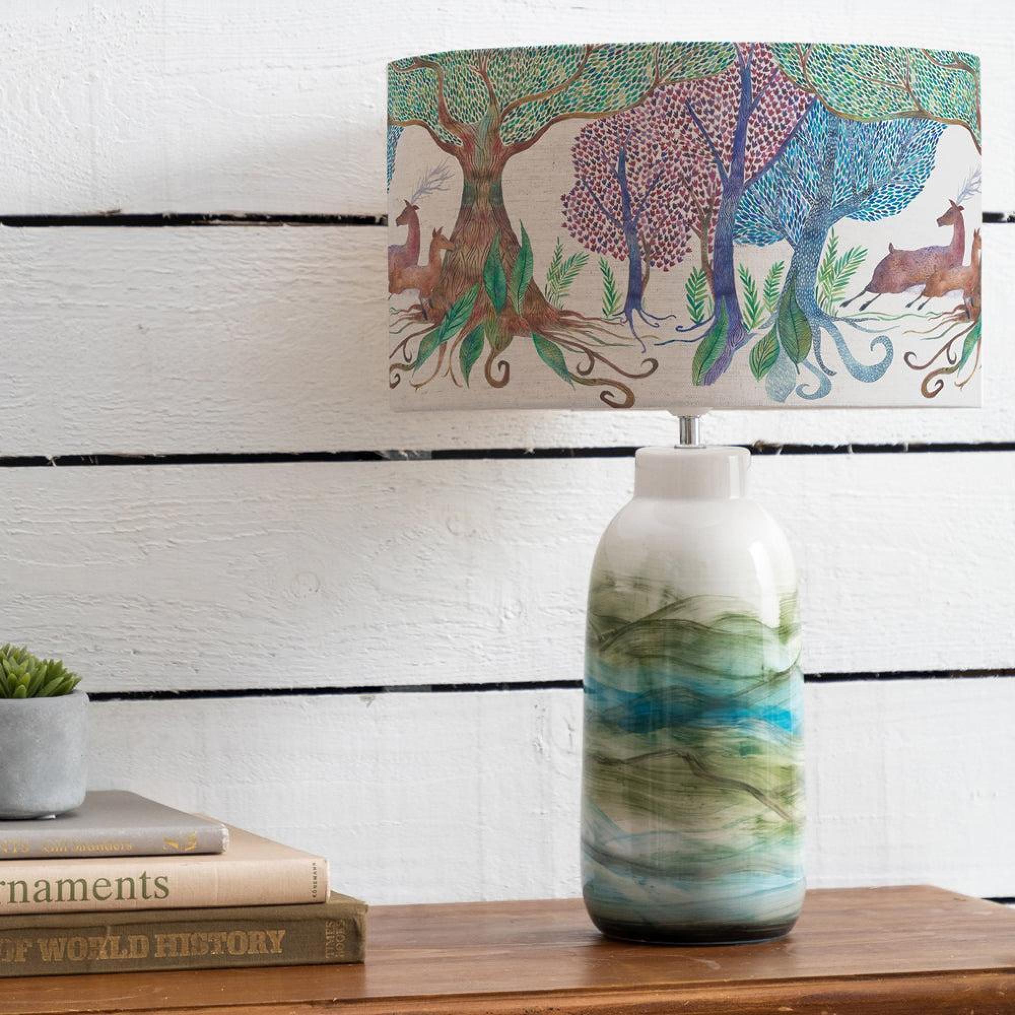 Product photograph of Voyage Maison Willow Woods Eva Javary Mineral And Linen Complete Table Lamp from Choice Furniture Superstore.