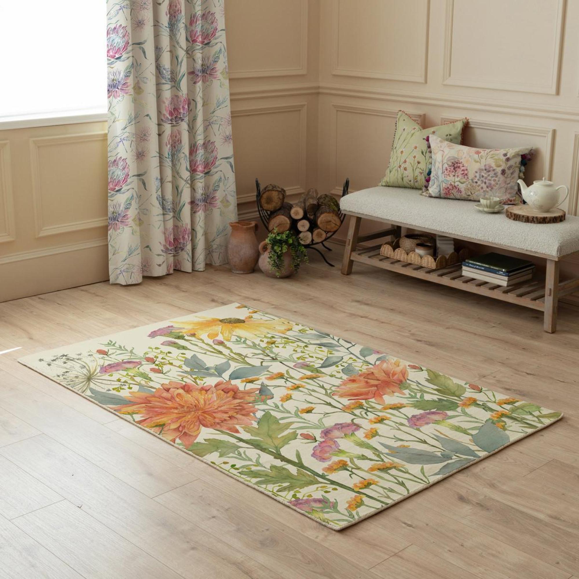 Product photograph of Voyage Maison Delamere Linen Printed Rug from Choice Furniture Superstore.