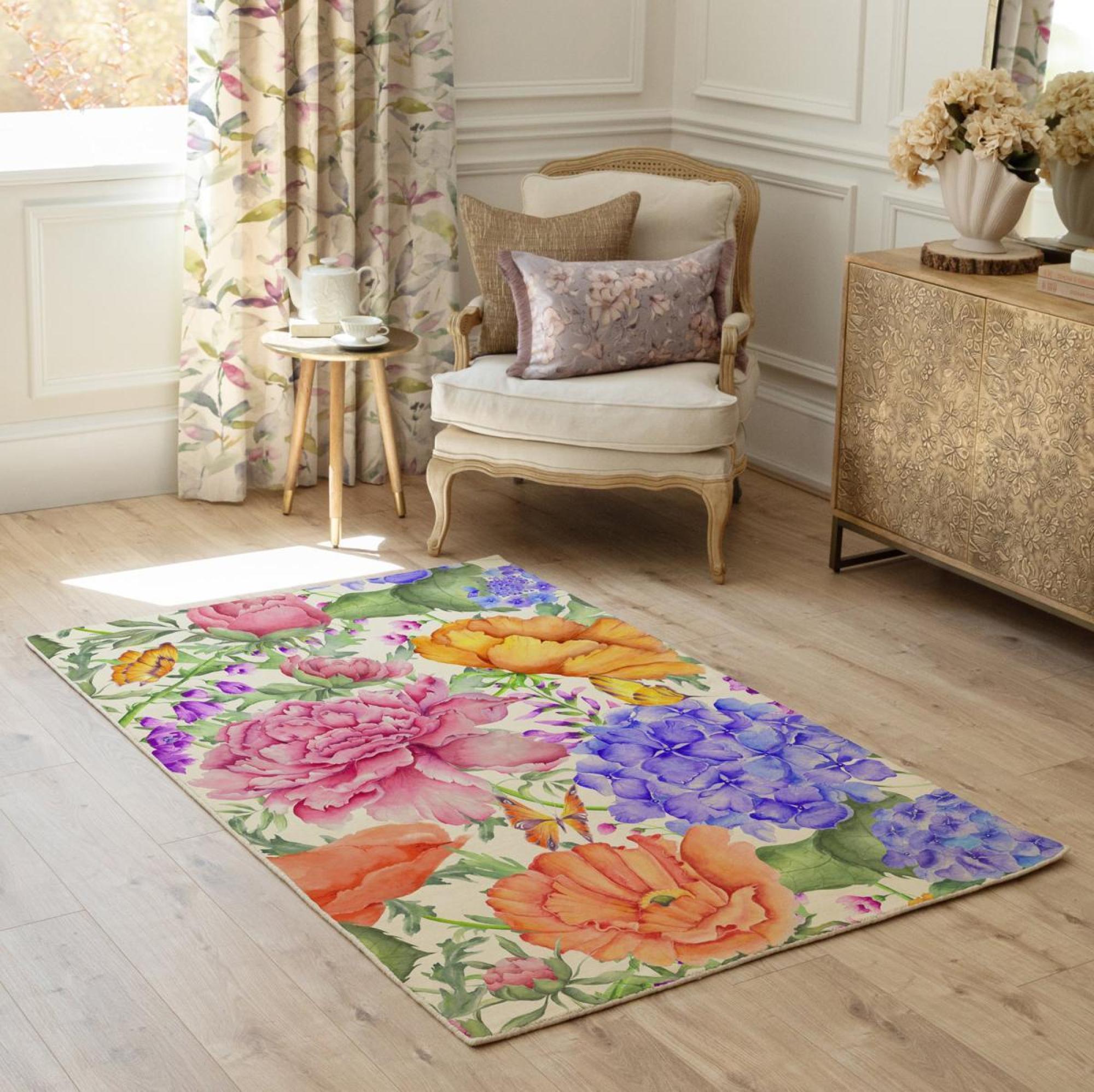 Product photograph of Voyage Maison Idalia Fuchsia Printed Rug from Choice Furniture Superstore.