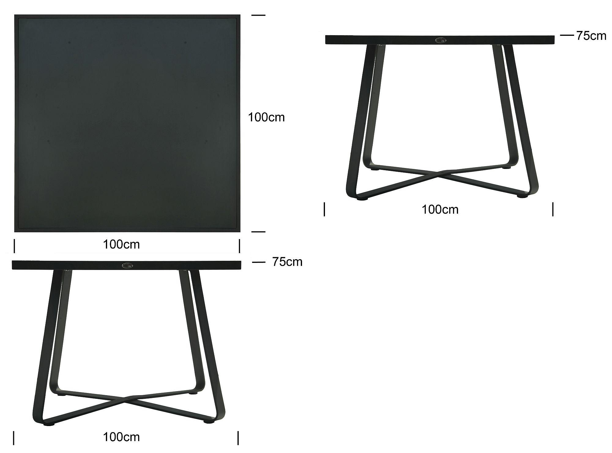 Product photograph of Skyline Horizon Dark Grey Outdoor 4 Seater Square Dining Table - 100cm from Choice Furniture Superstore.