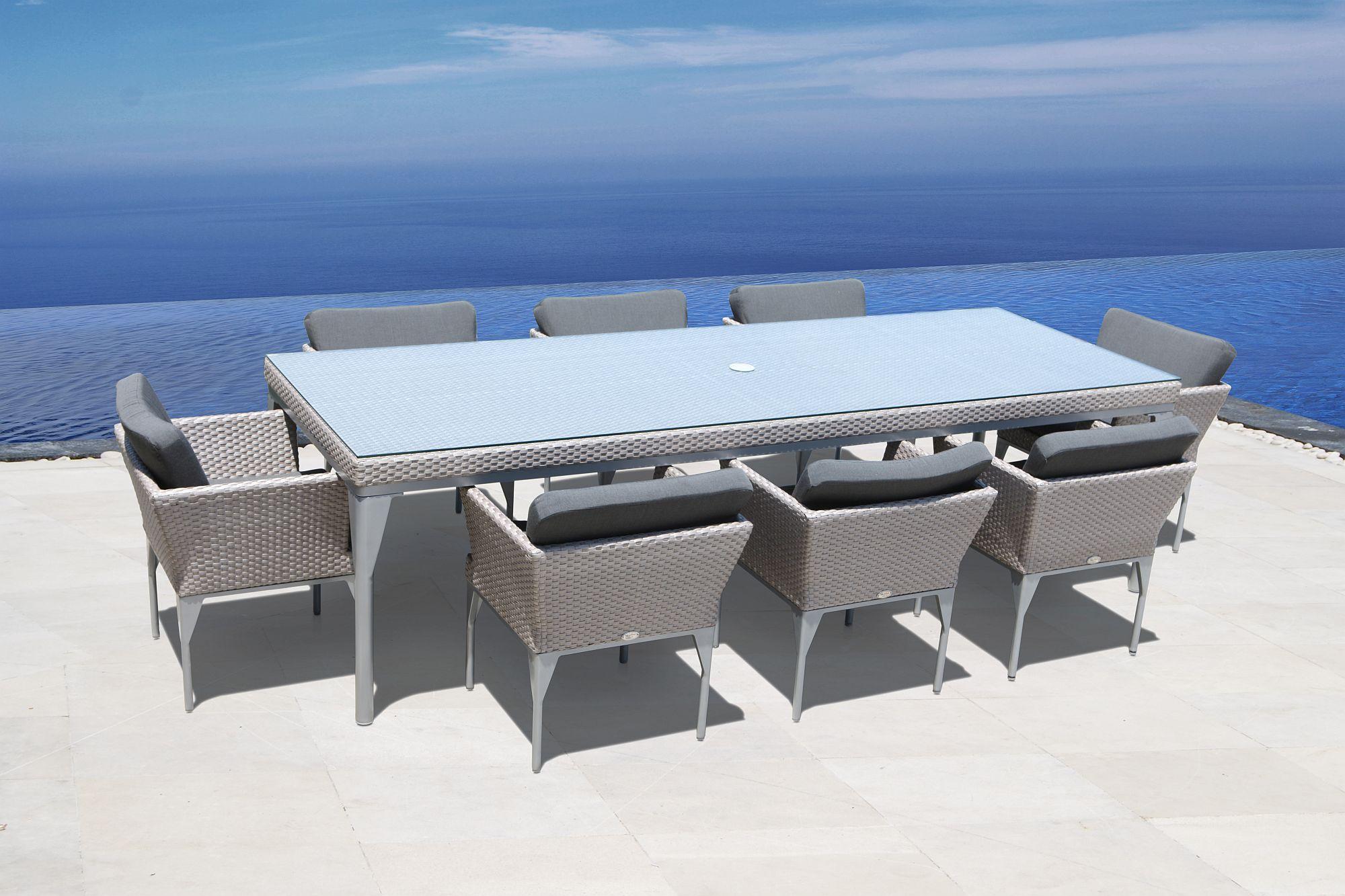 Product photograph of Skyline Brafta Grey Weave Outdoor Dining Armchair from Choice Furniture Superstore.