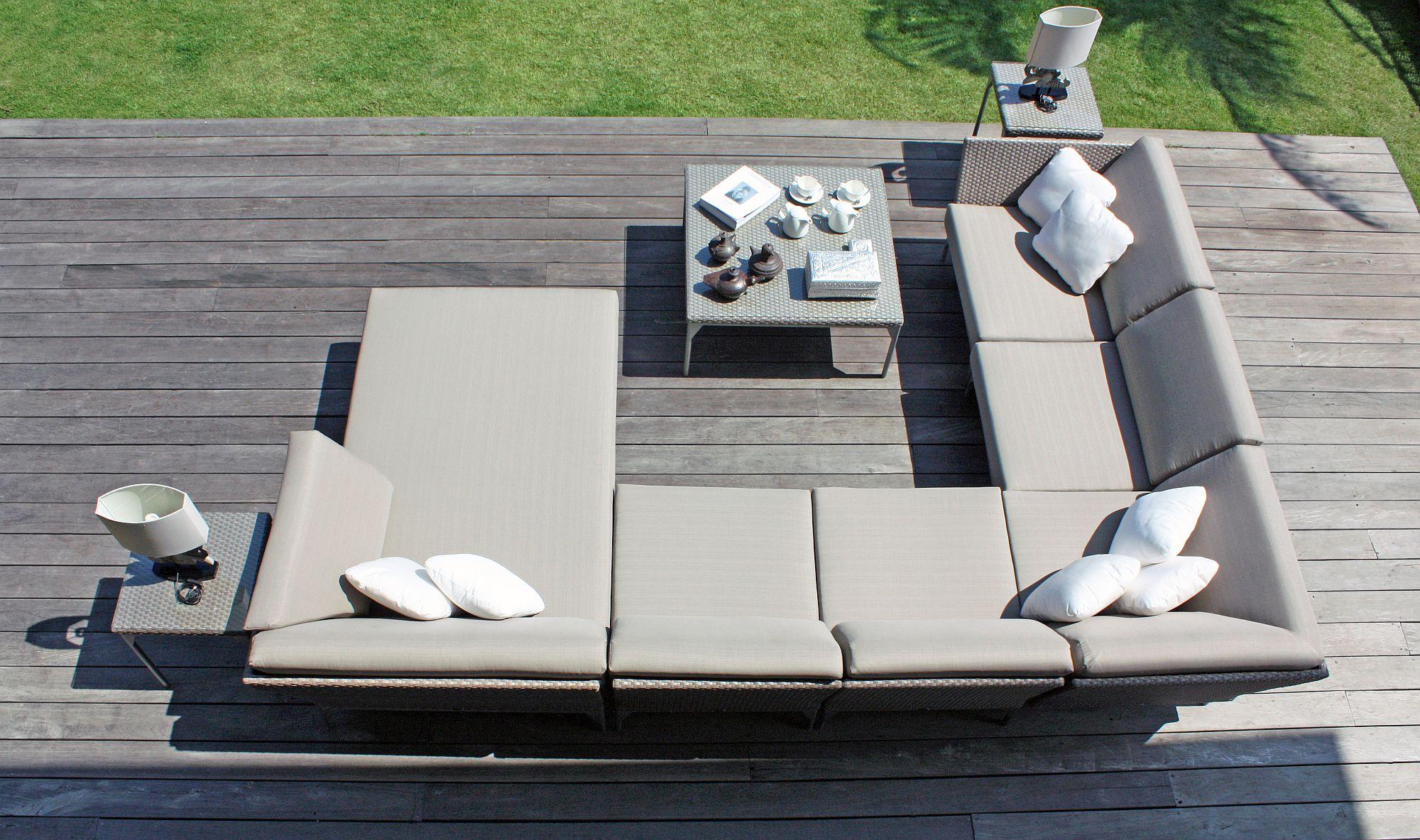 Product photograph of Skyline Brafta Matt White And Glass Top Outdoor Coffee Table from Choice Furniture Superstore.