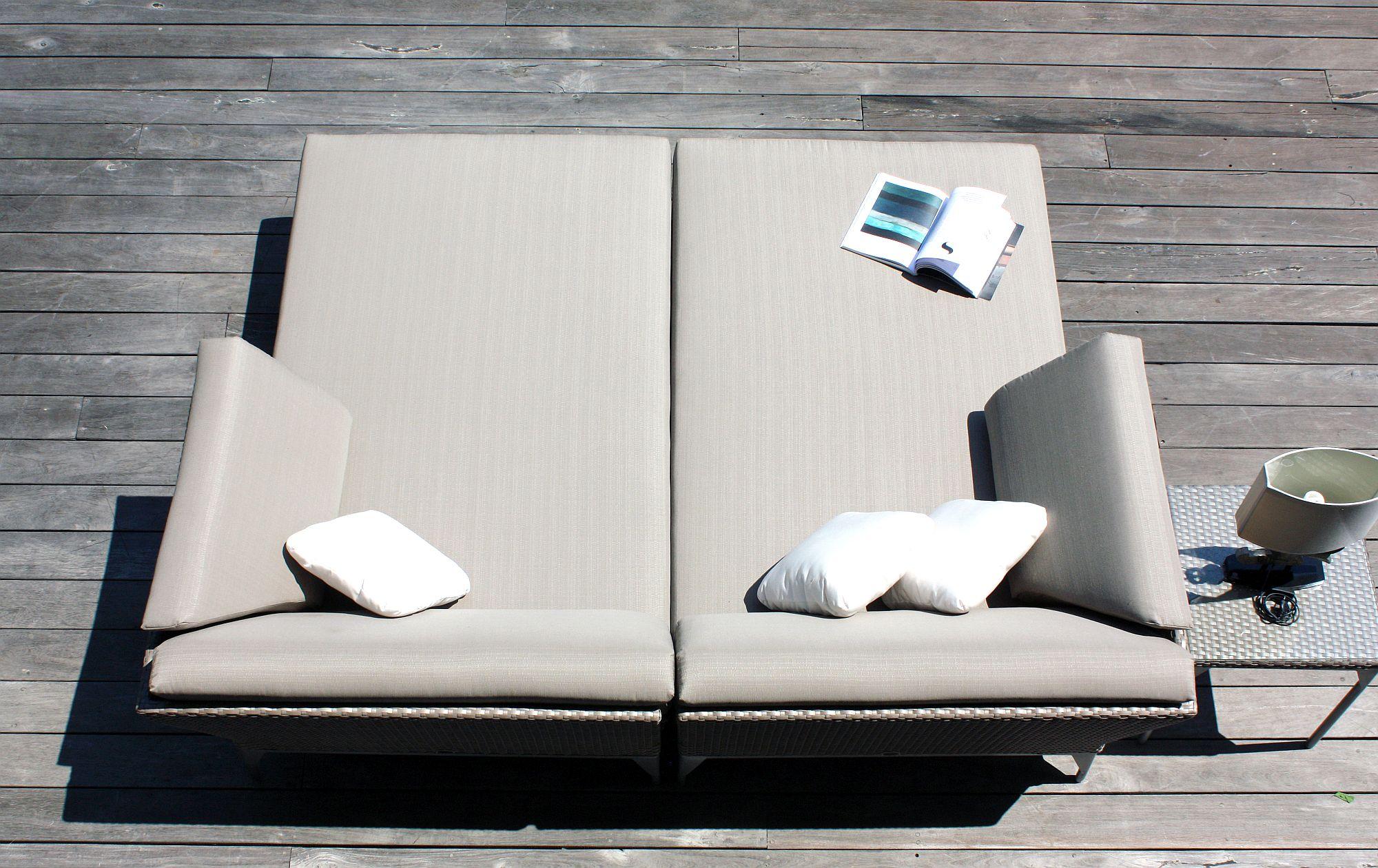 Product photograph of Skyline Brafta Matt White Outdoor Left Hand Chaise from Choice Furniture Superstore.