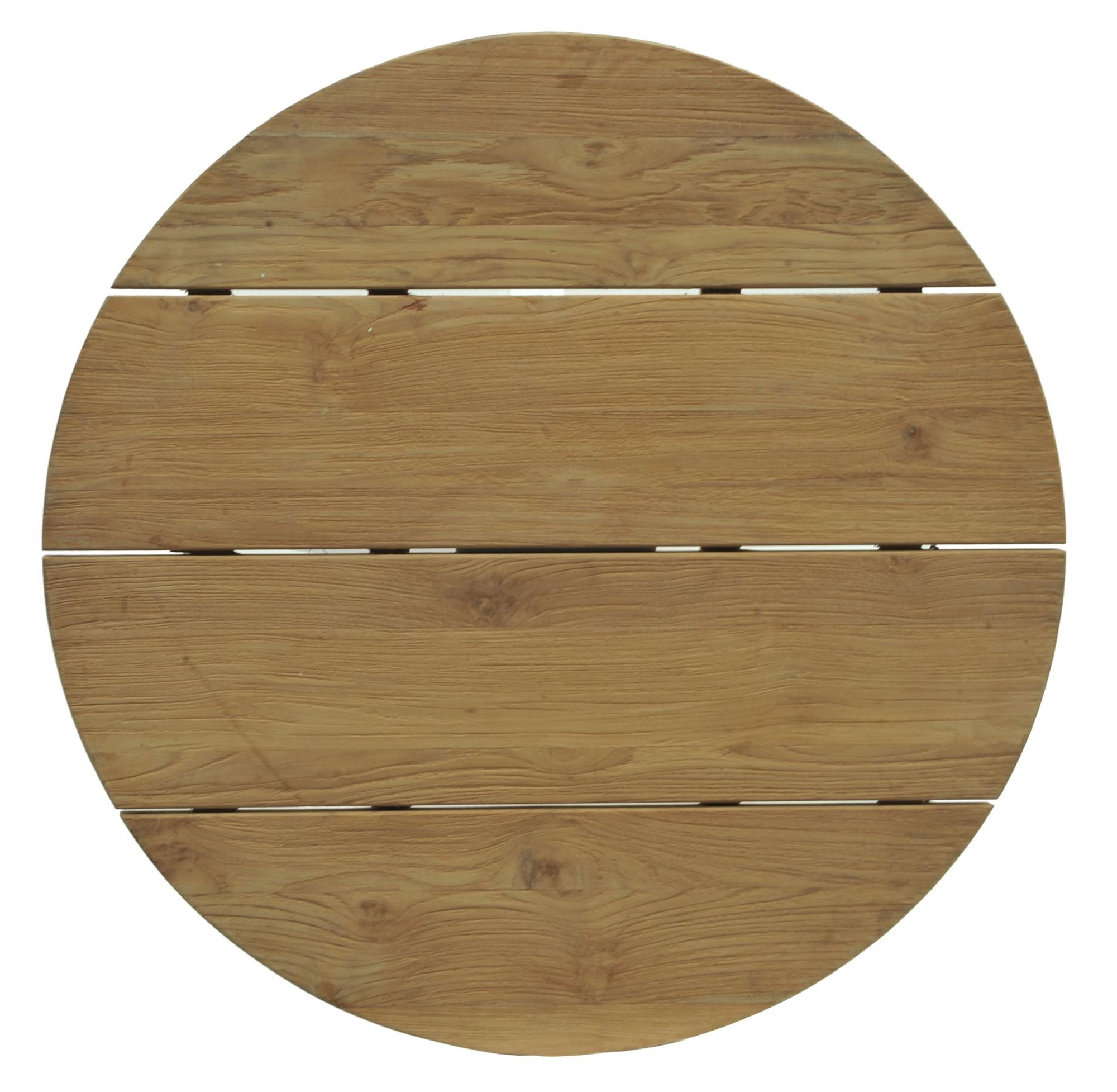 Product photograph of Skyline Alaska White And Teak Wood Outdoor 4 Seater Round Dining Table from Choice Furniture Superstore.