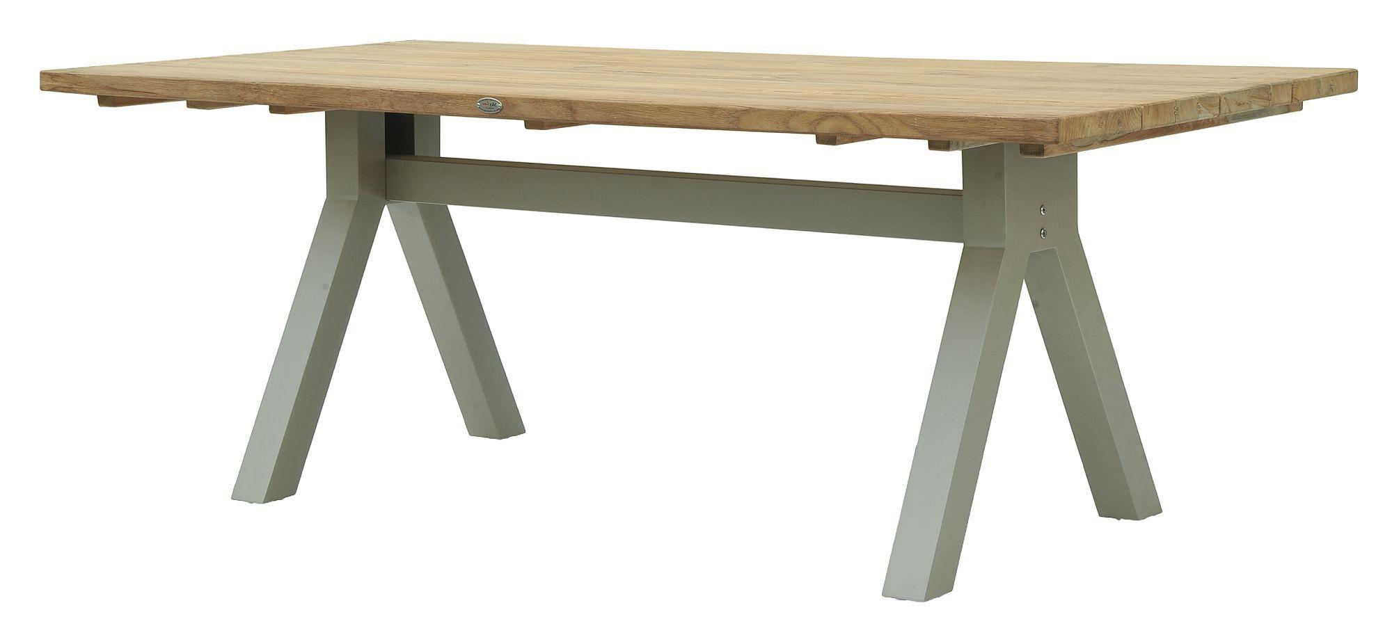 Product photograph of Skyline Alaska Grey And Teak Wood Outdoor 6 Seater Dining Table from Choice Furniture Superstore.