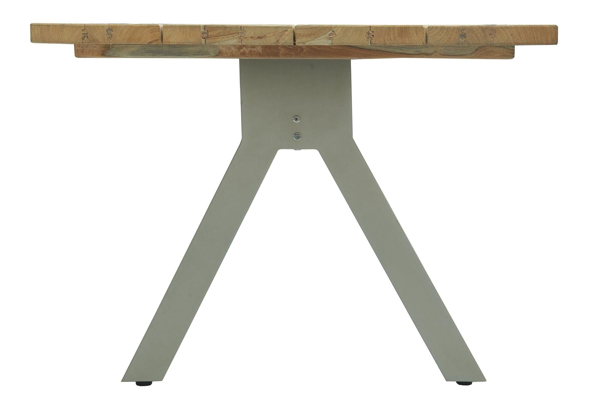 Product photograph of Skyline Alaska Grey And Teak Wood Outdoor 6 Seater Dining Table from Choice Furniture Superstore.