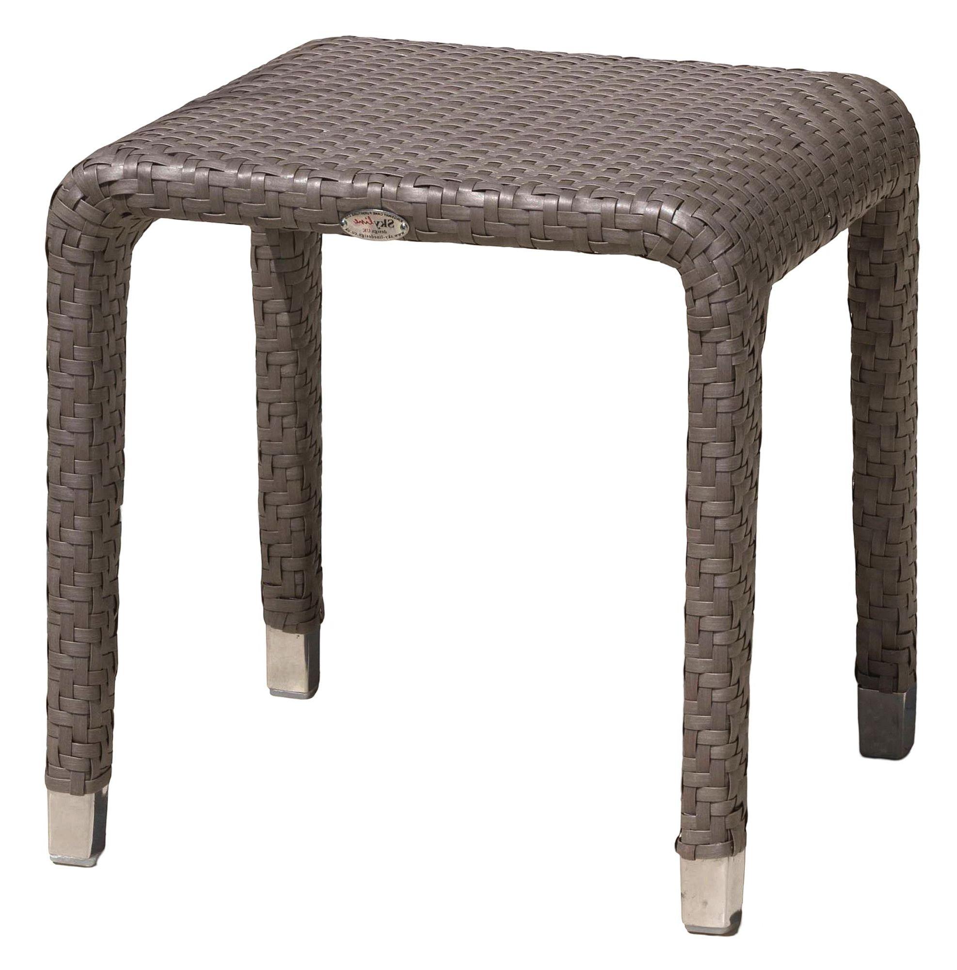 Product photograph of Skyline Journey Walnut Weave Outdoor Side Table from Choice Furniture Superstore.