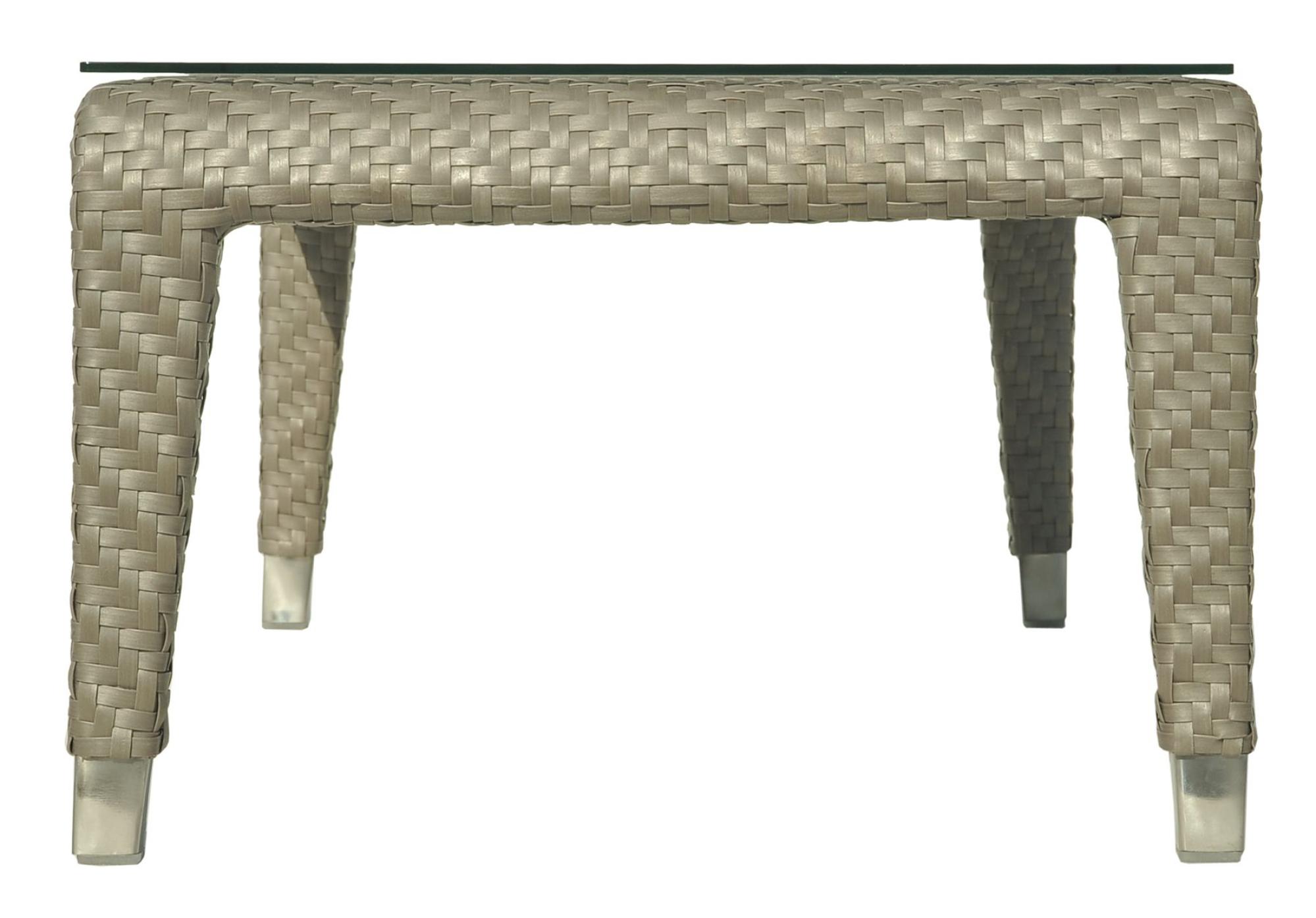 Product photograph of Skyline Journey Walnut Weave And Glass Top Outdoor Coffee Table from Choice Furniture Superstore.