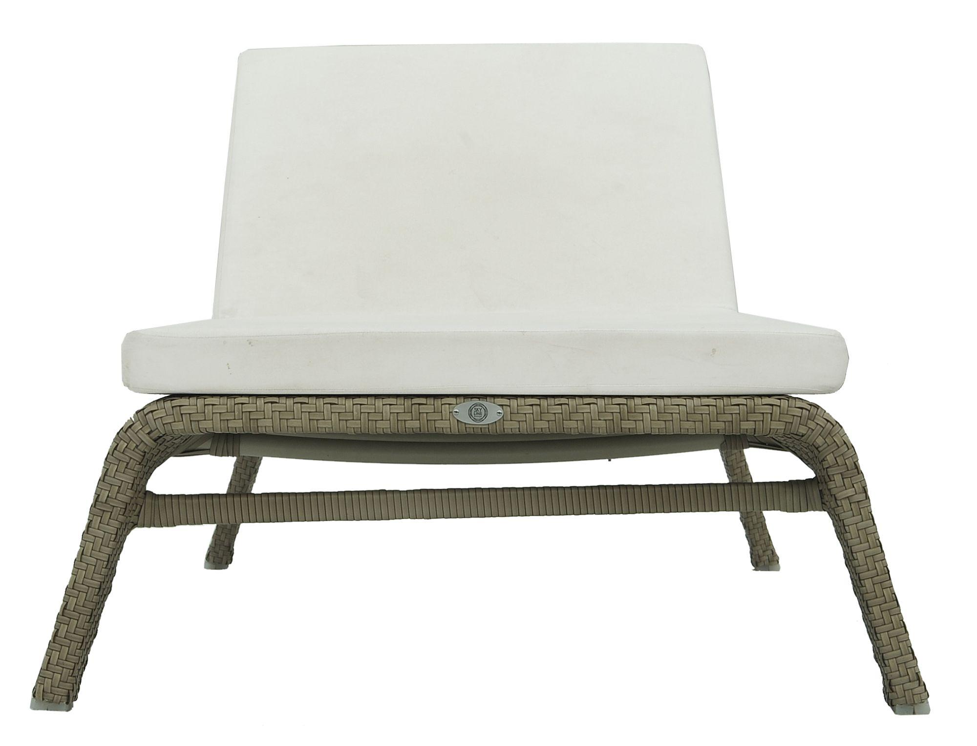 Product photograph of Skyline Journey Walnut Weave Outdoor Sunlounger from Choice Furniture Superstore.