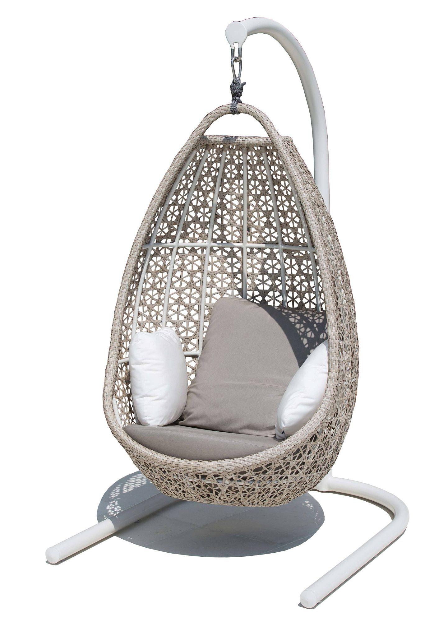 Product photograph of Skyline Journey Walnut Weave Outdoor Hanging Chair from Choice Furniture Superstore.