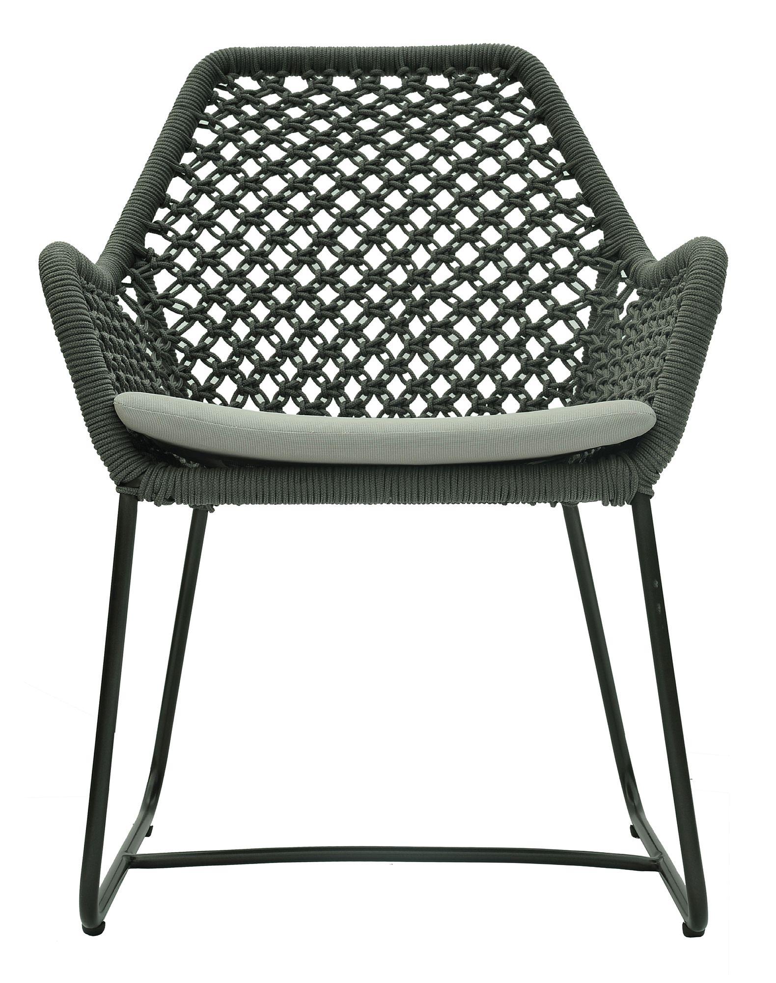 Product photograph of Skyline Kona Anthracite Rattan Outdoor Dining Armchair from Choice Furniture Superstore.