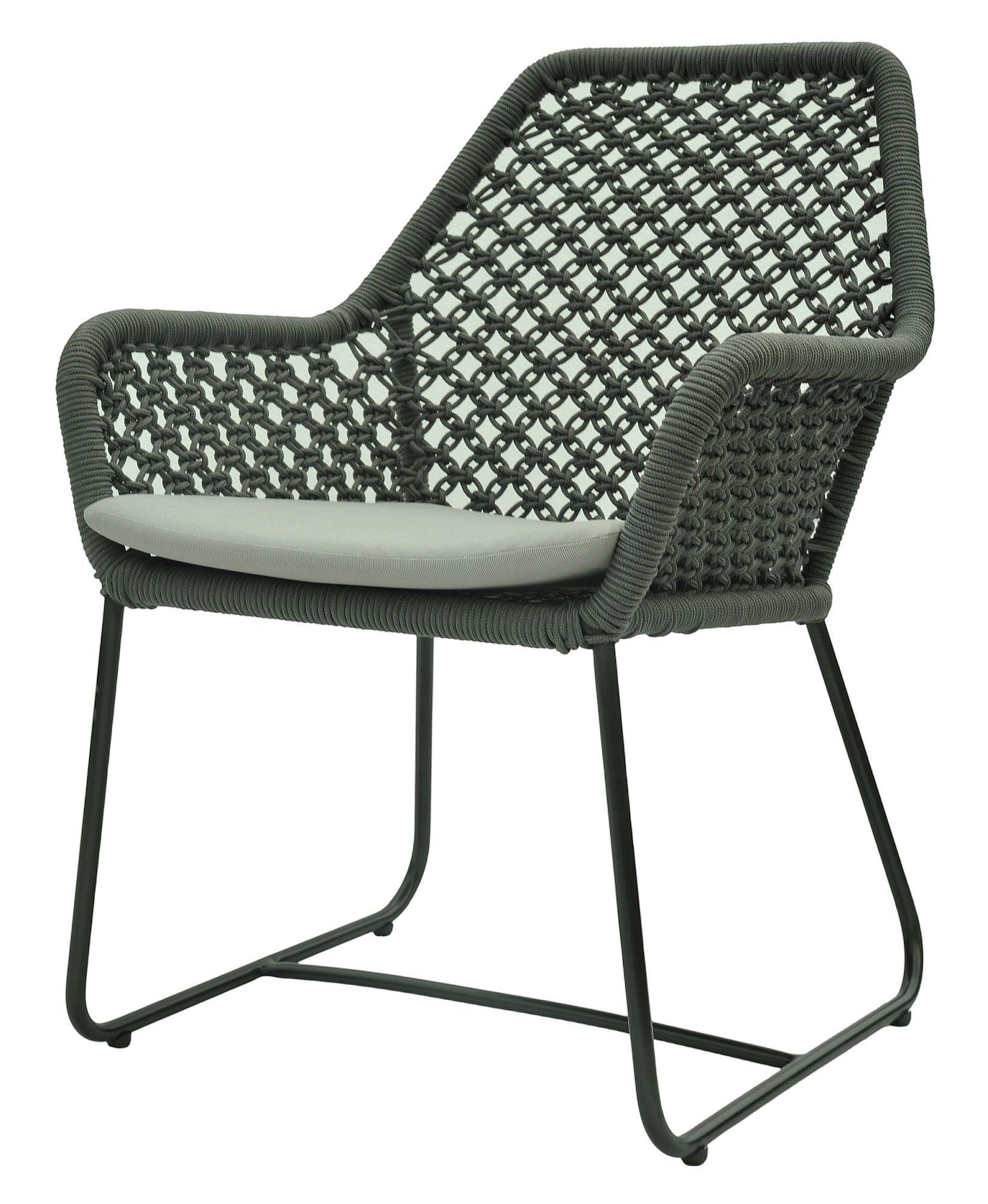 Product photograph of Skyline Kona Anthracite Rattan Outdoor Dining Armchair from Choice Furniture Superstore.