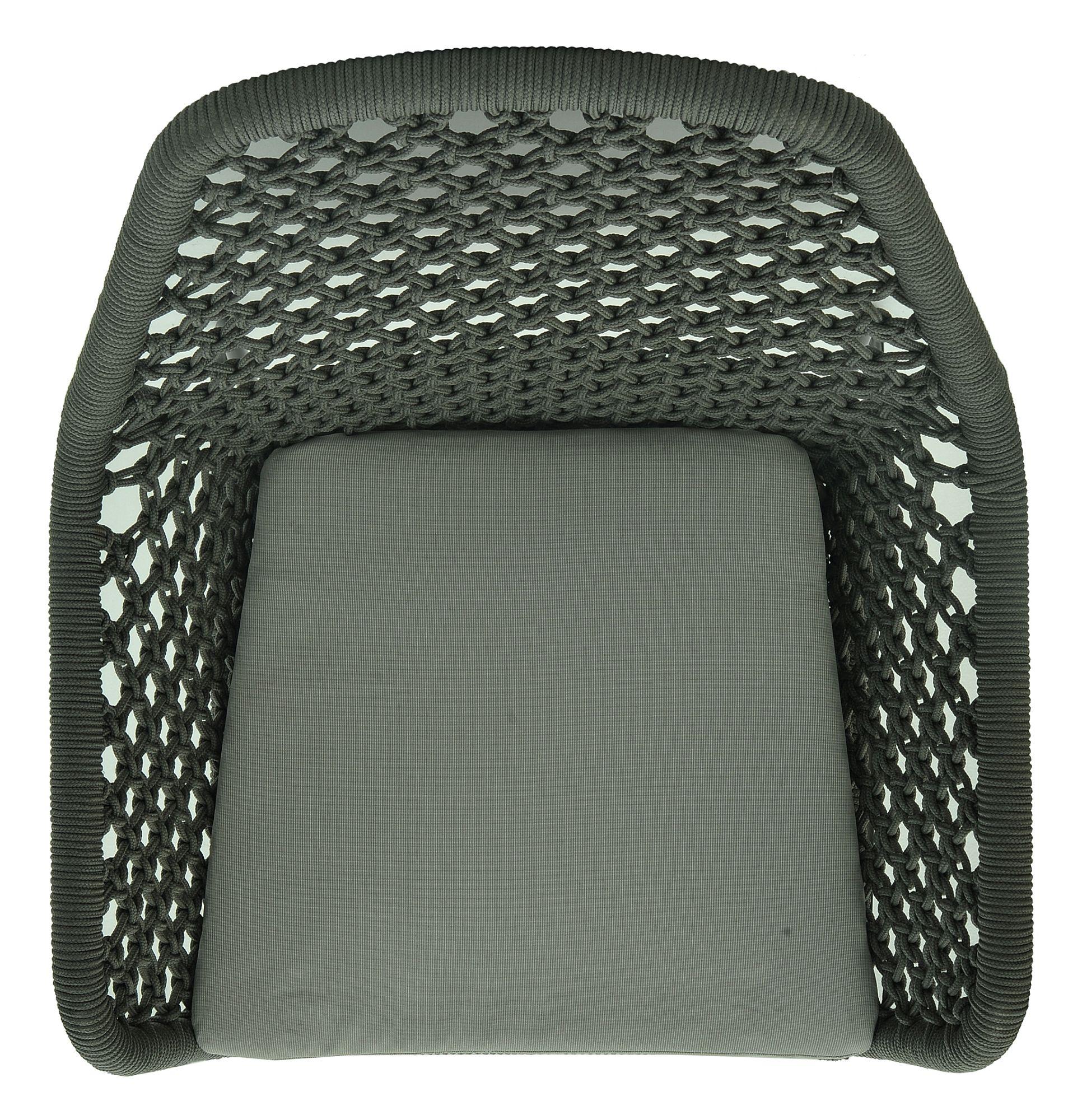 Product photograph of Skyline Kona Anthracite Rattan Outdoor Dining Armchair from Choice Furniture Superstore.