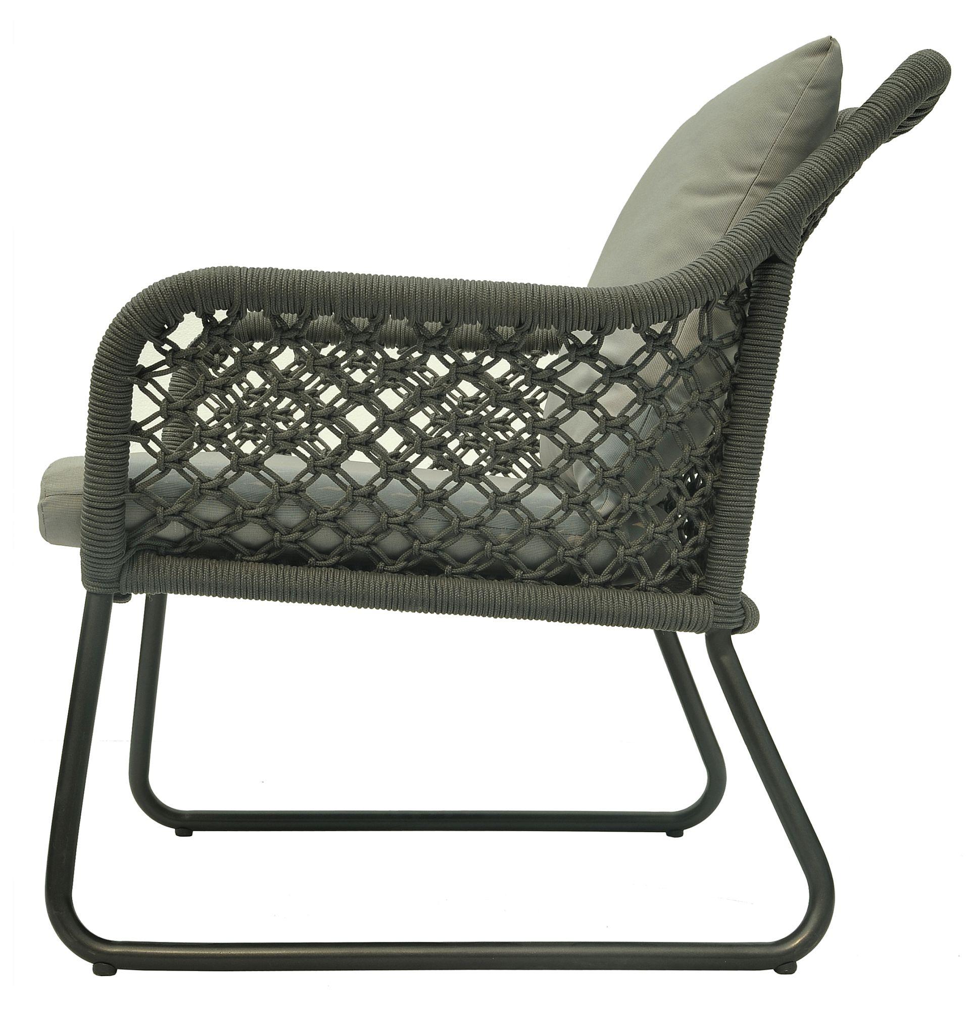 Product photograph of Skyline Kona Anthracite Rattan Outdoor Armchair from Choice Furniture Superstore.