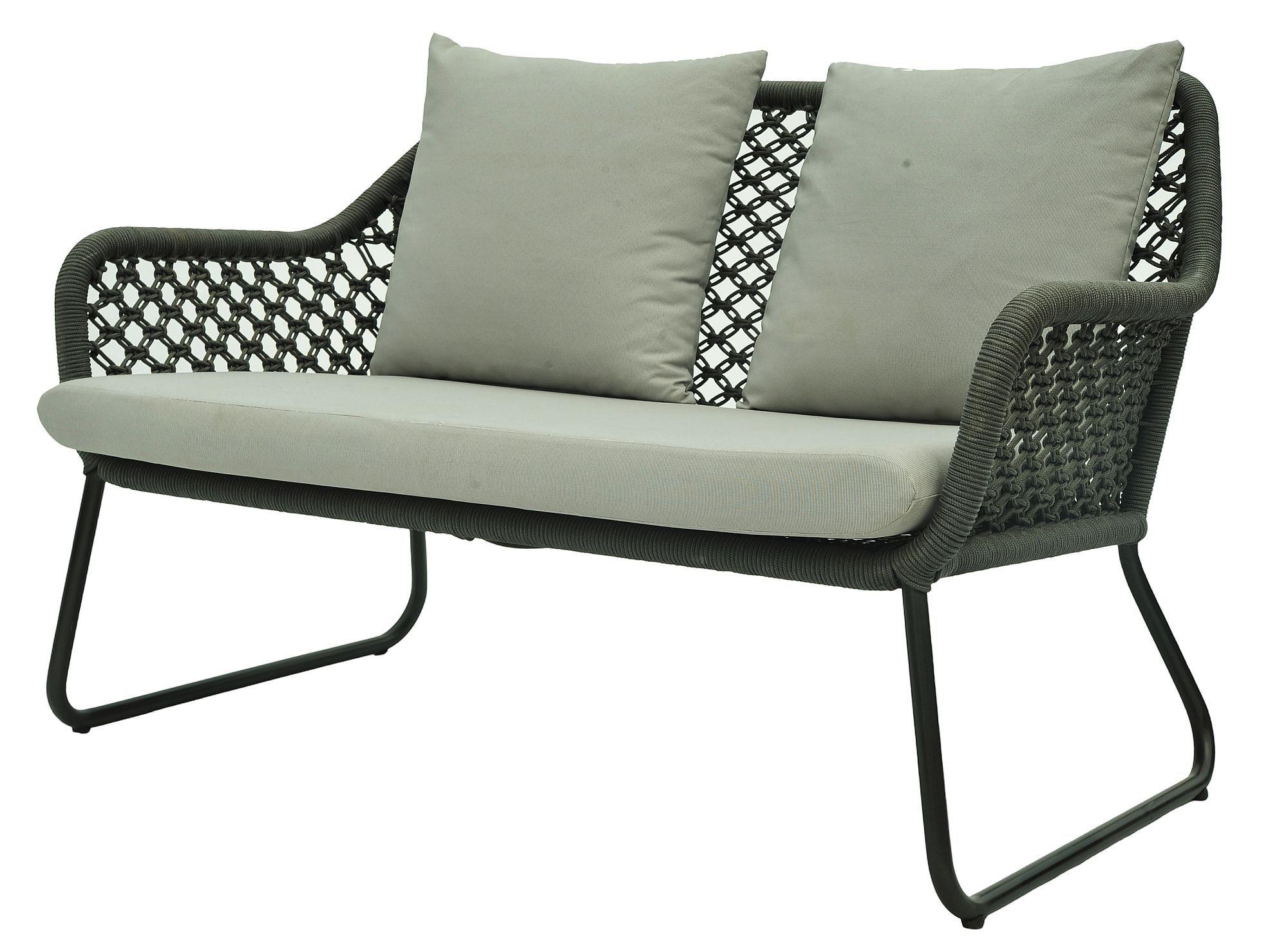 Product photograph of Skyline Kona Anthracite Rattan Outdoor 2 Seater Sofa from Choice Furniture Superstore.