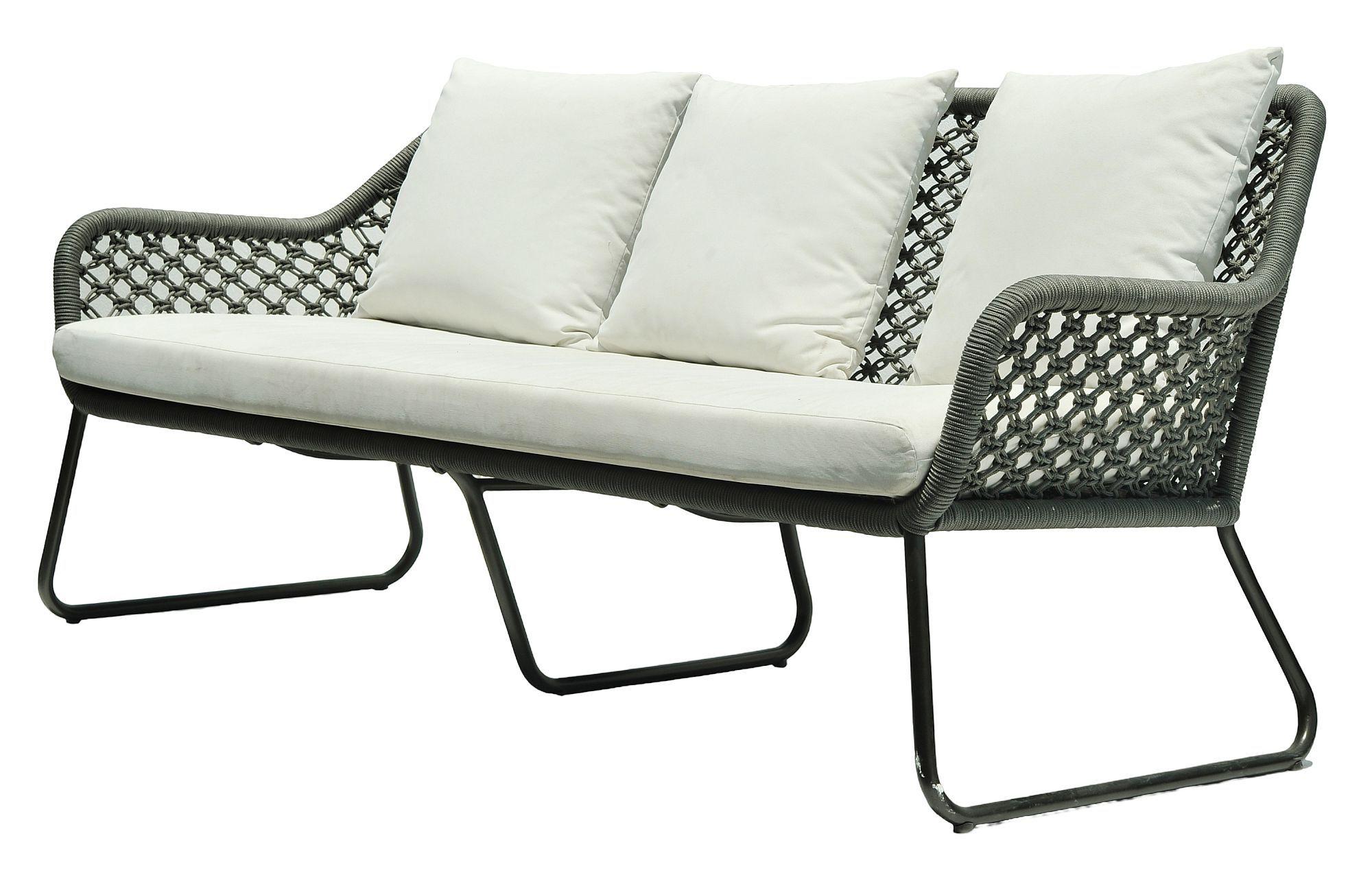 Product photograph of Skyline Kona Anthracite Rattan Outdoor 3 Seater Sofa from Choice Furniture Superstore.