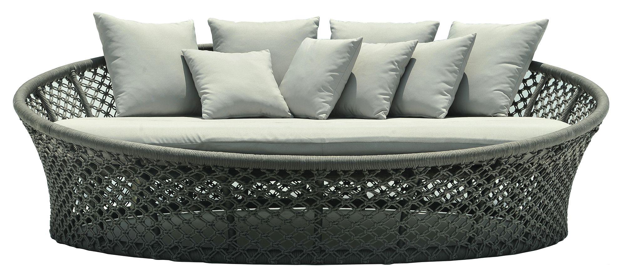 Product photograph of Skyline Kona Anthracite Rattan Outdoor Daybed from Choice Furniture Superstore.