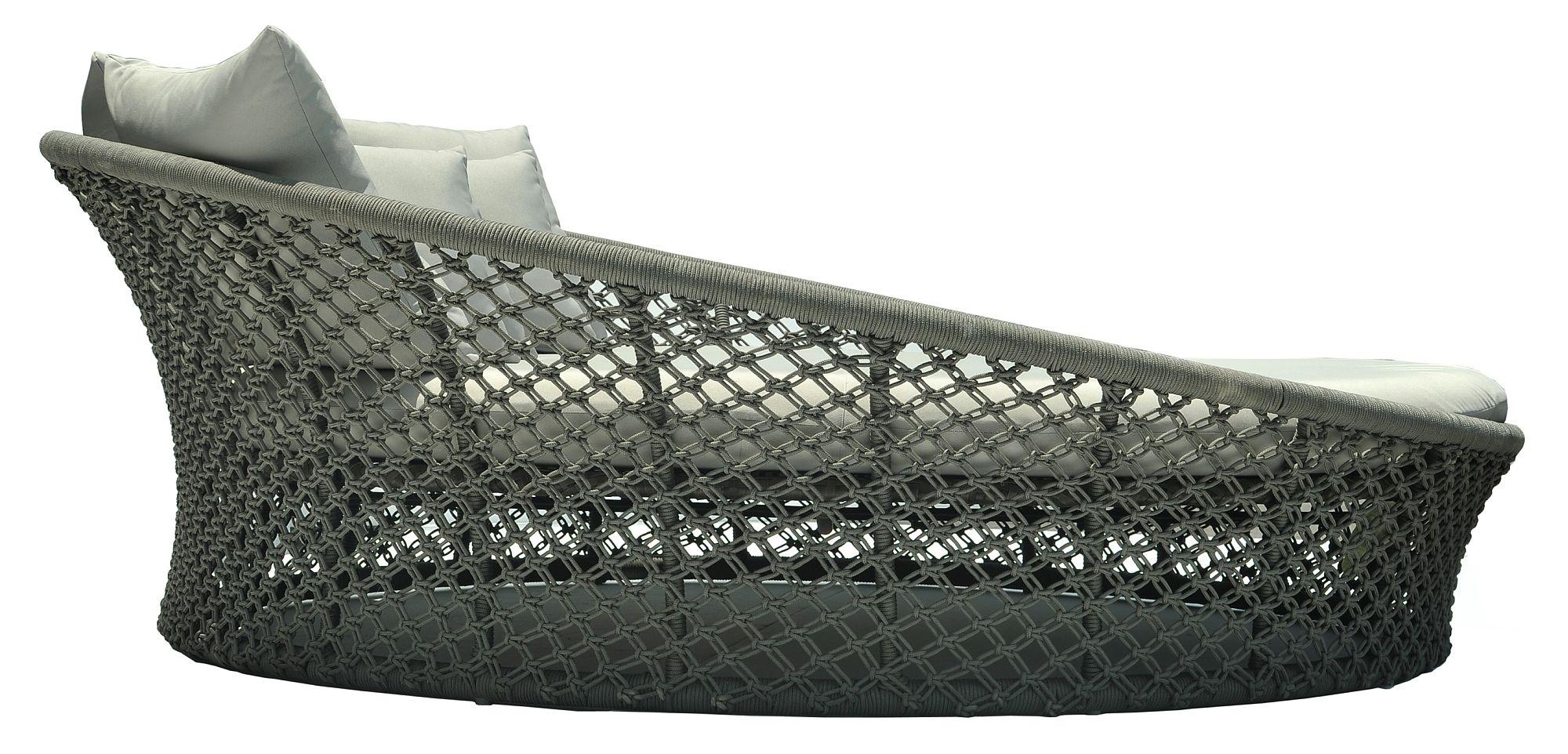 Product photograph of Skyline Kona Anthracite Rattan Outdoor Daybed from Choice Furniture Superstore.